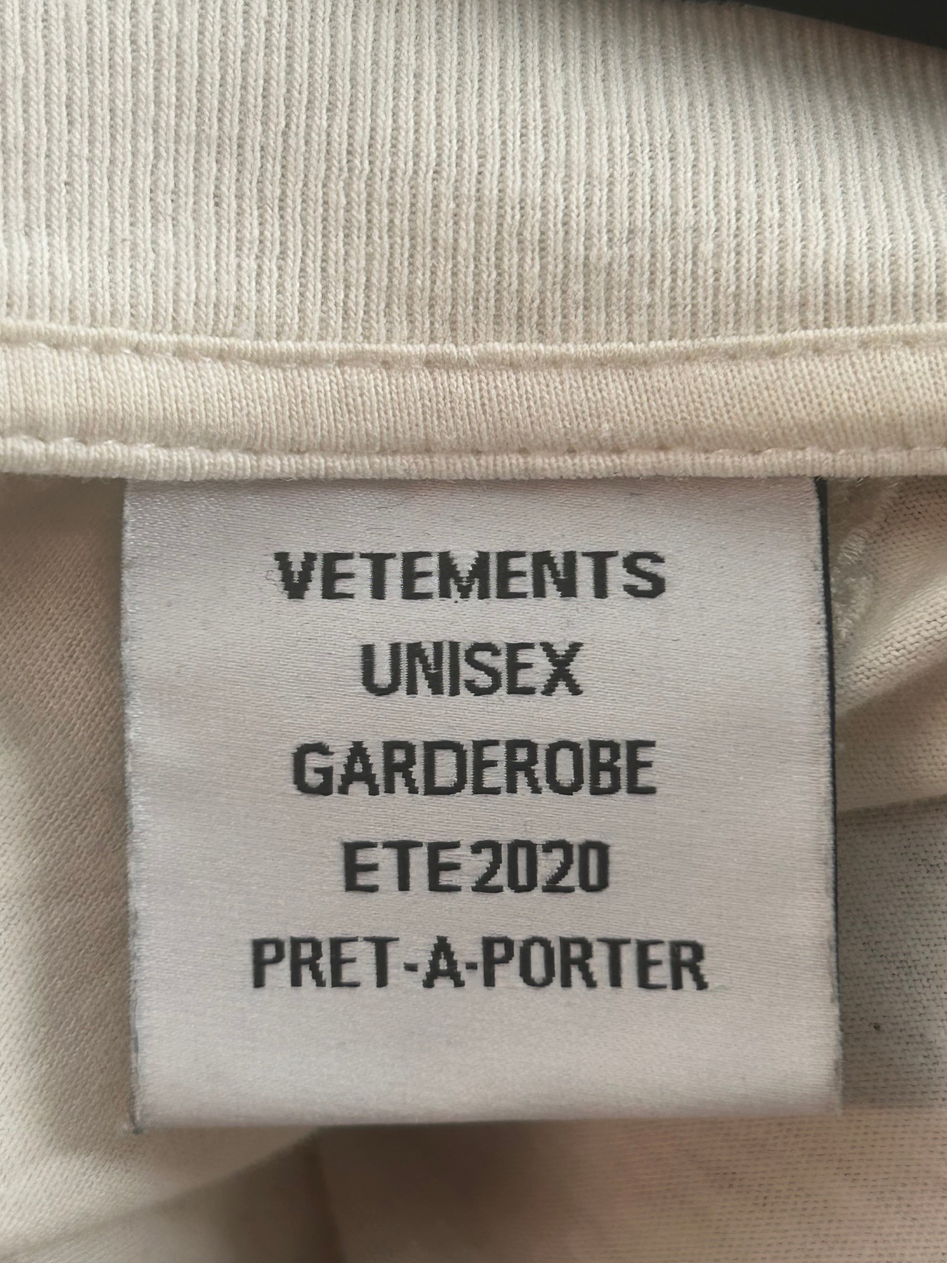 VETEMENTS/T-Shirt/S/Cotton/WHT/oversized white tee view 4
