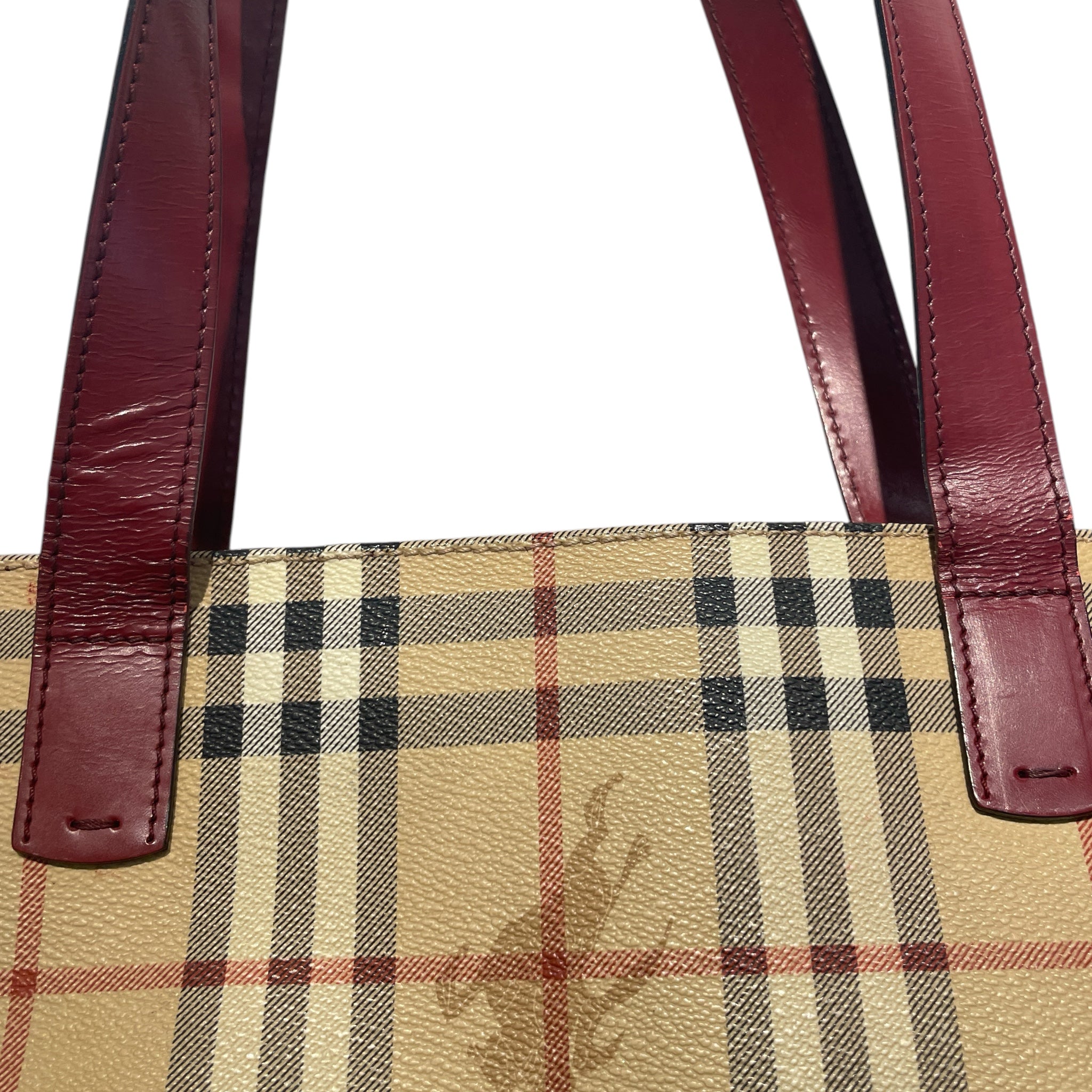 BURBERRY LONDON/Hand Bag/Plaid/Acrylic/CRM/heymarket check tote view 9