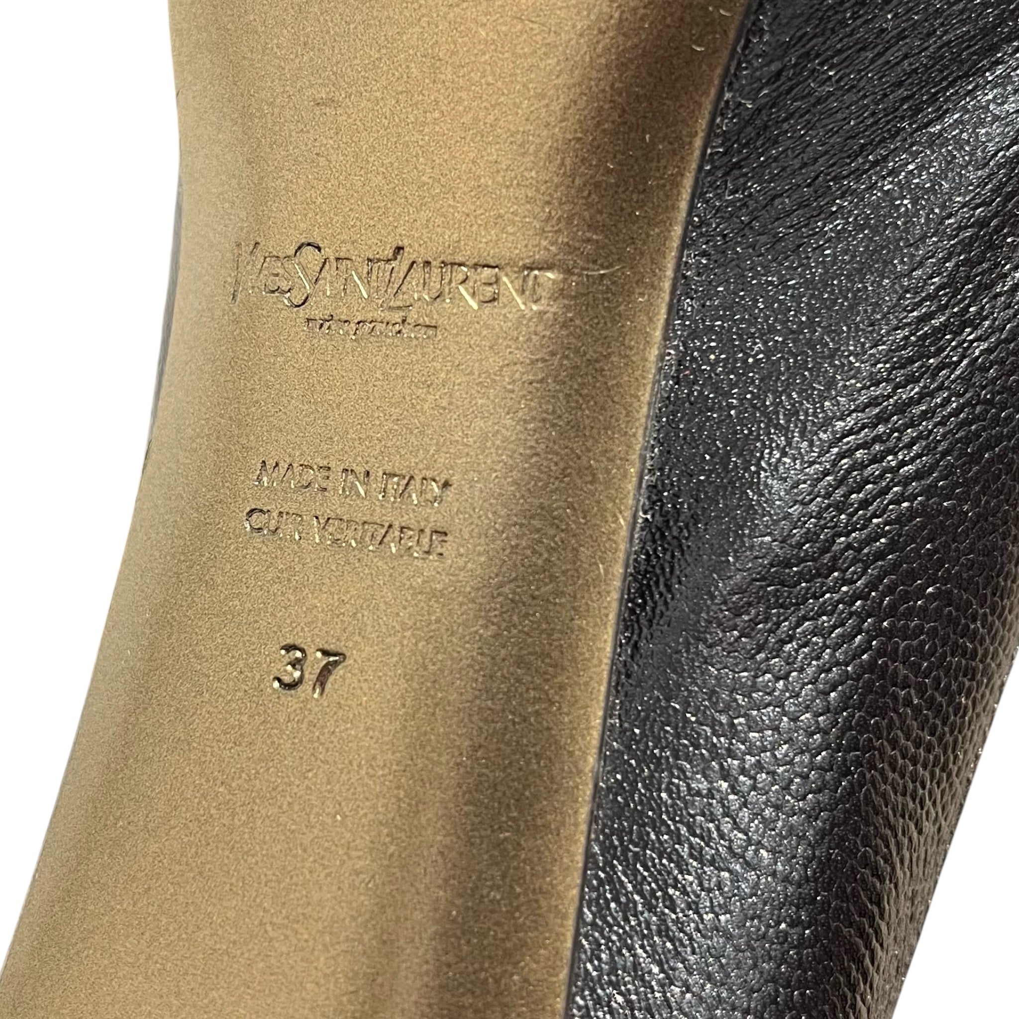 YVES SAINT LAURENT rive gauche/Heels/EU 37/Leather/BLK/caviar pumps view 8