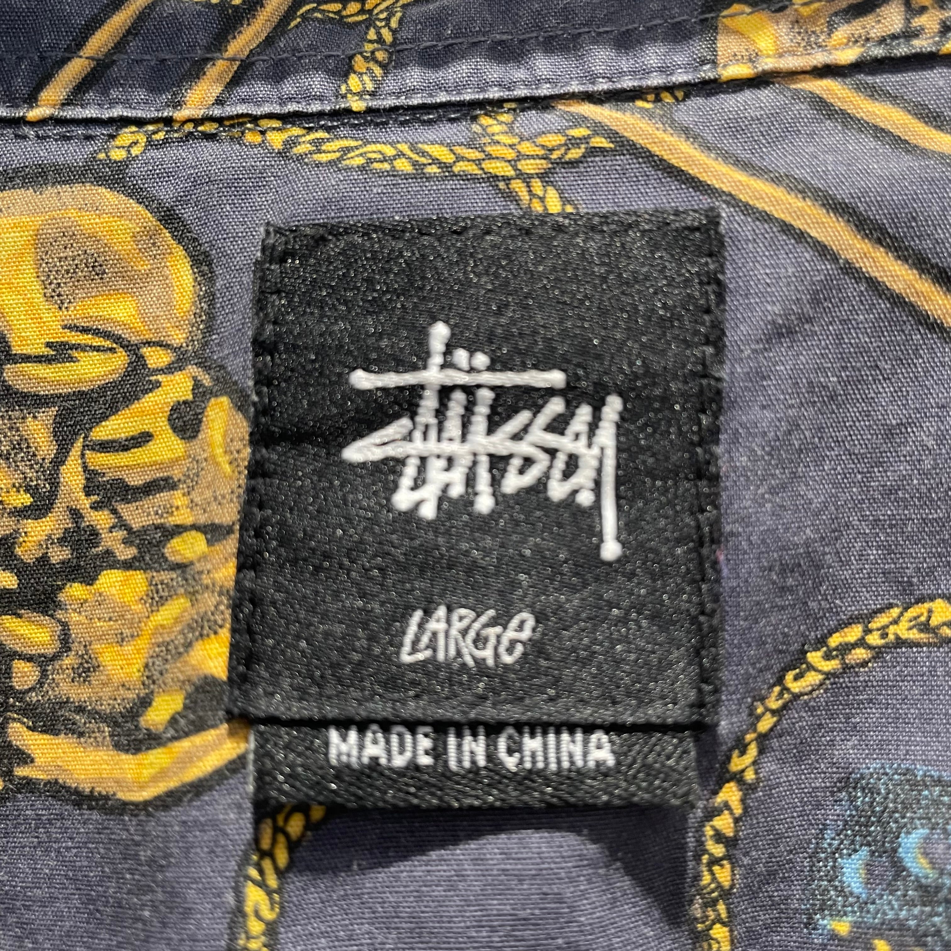 STUSSY/LS Shirt/L/Cotton/IDG/All Over Print/Saxophone view 3