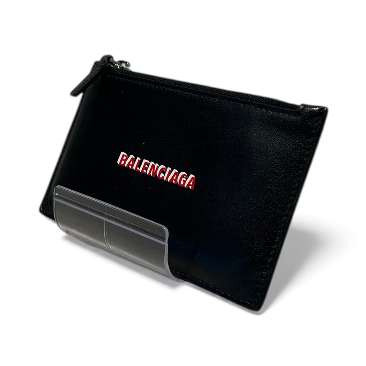 BALENCIAGA/Coin Wallet/Leather/BLK/RED/WHT LOGO COIN/CARD CASE view 1