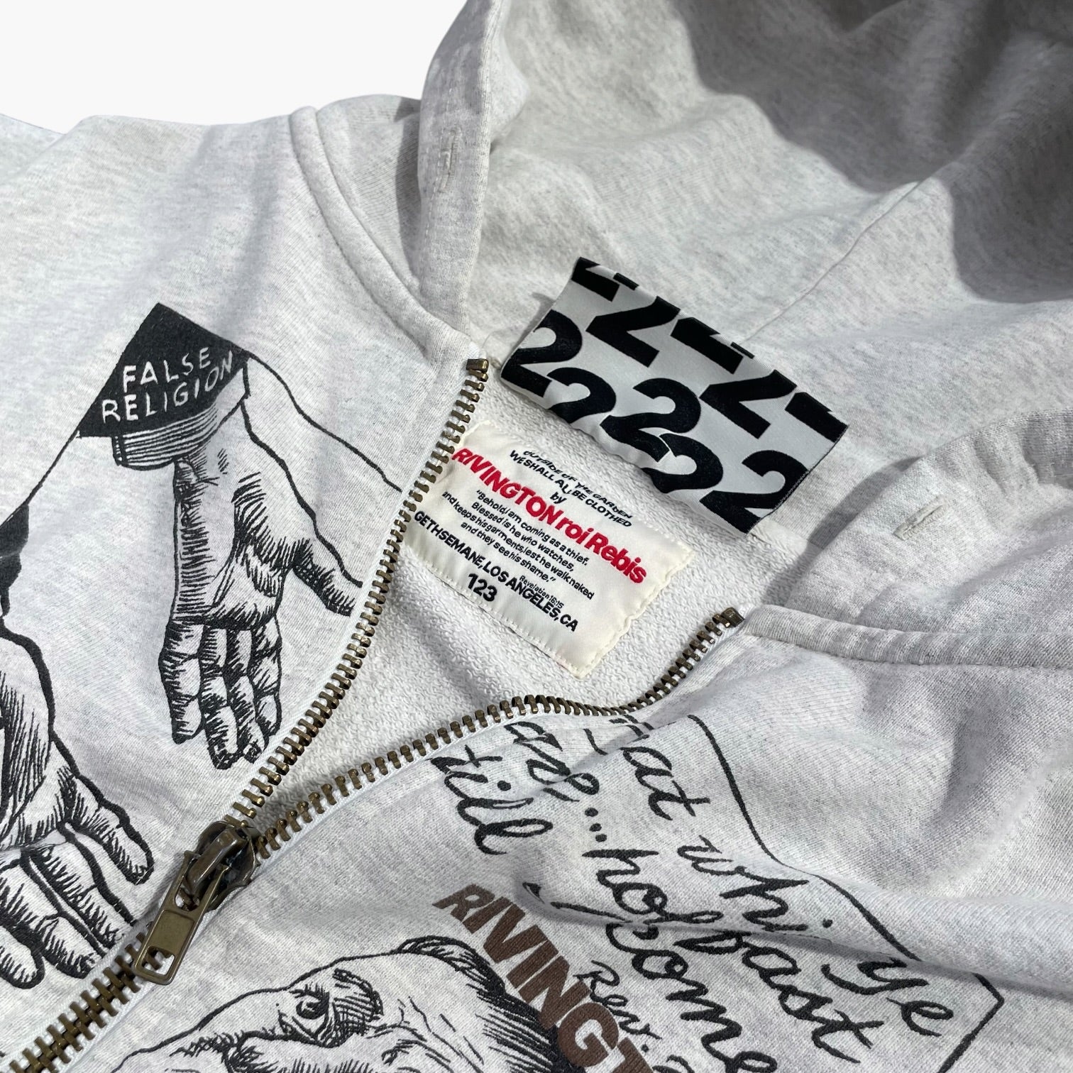 RRR123 RIVINGTON roi Rebis/Zip Up Hoodie/2/Cotton/GRY/ view 5