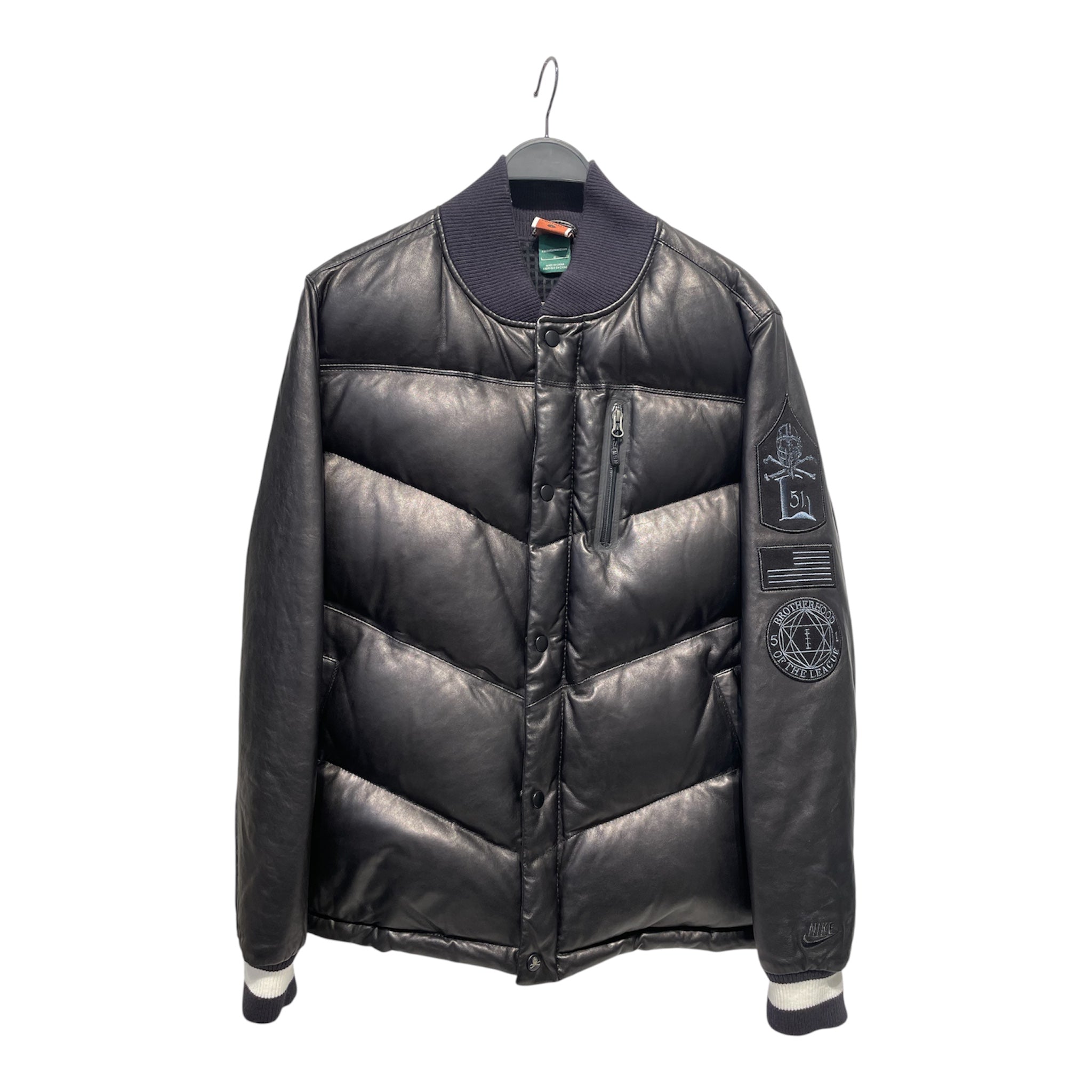 NIKE/Puffer Jkt/L/Lambskin/BLK/football / lambskin view 1