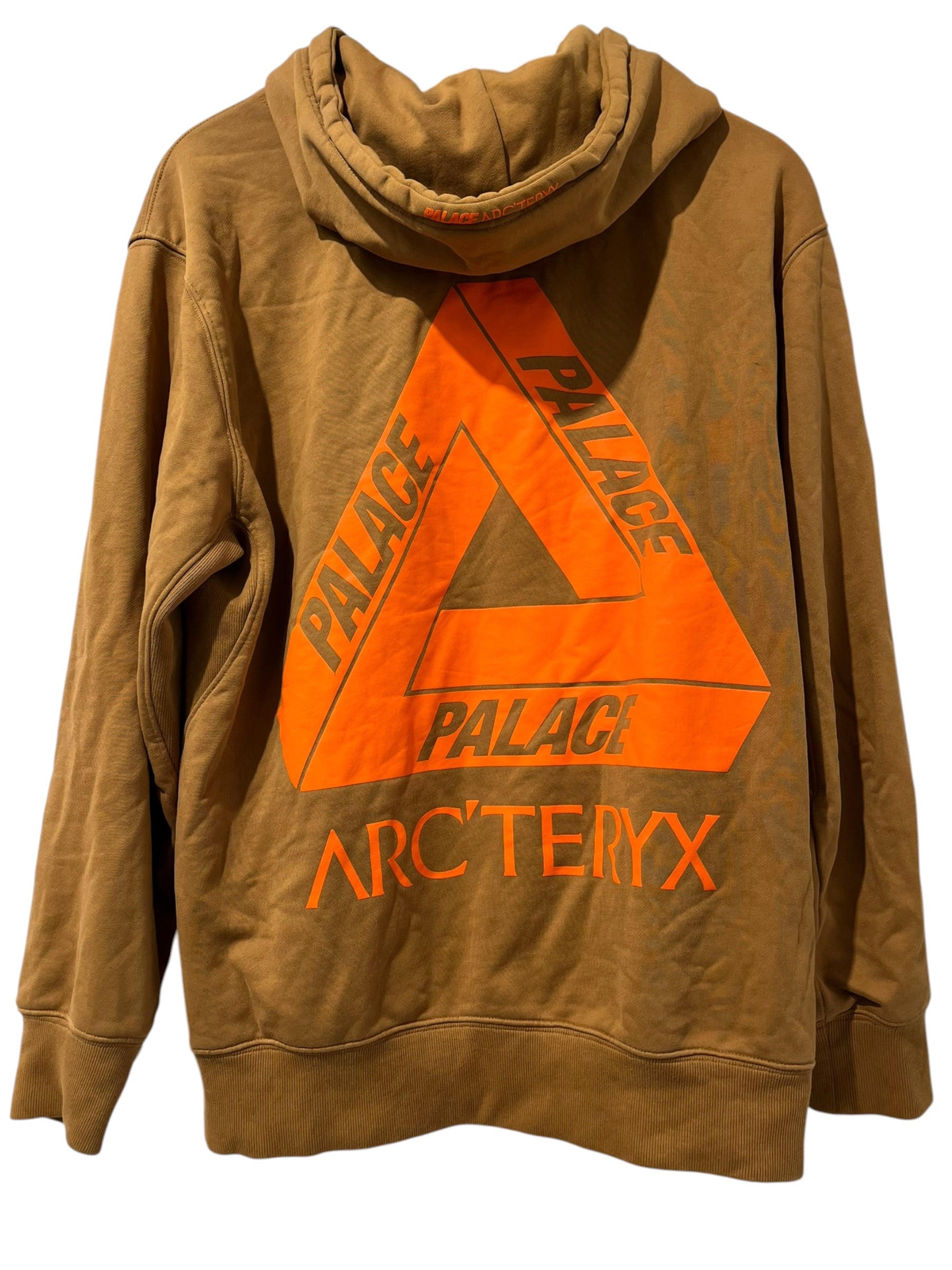 PALACE/ARC'TERYX/Hoodie/M/Graphic/Cotton/BRW/ORANGE LOGO FRONT AND BACK view 2