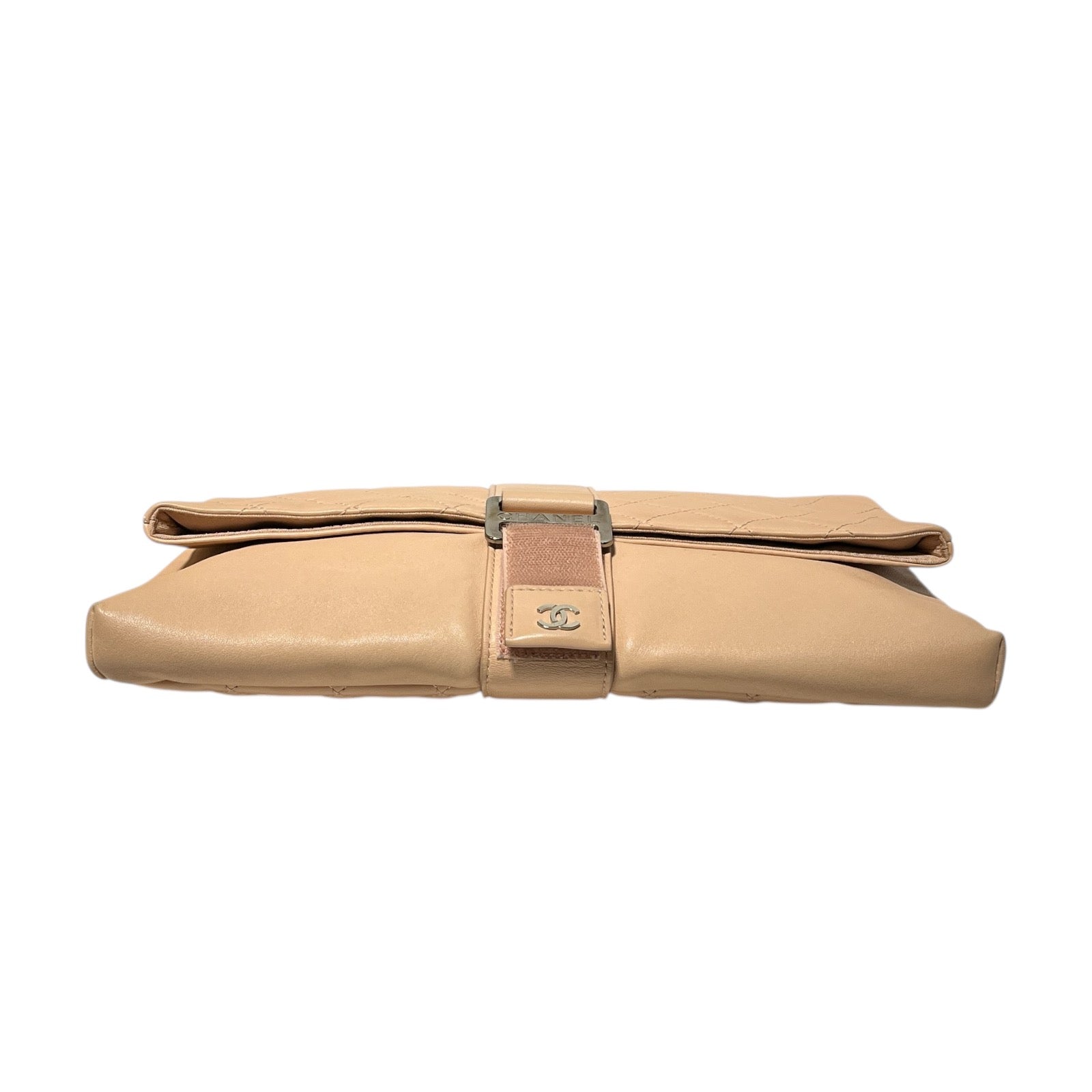 CHANEL/Clutch Bag/Leather/PNK/quilted grip clutch view 4