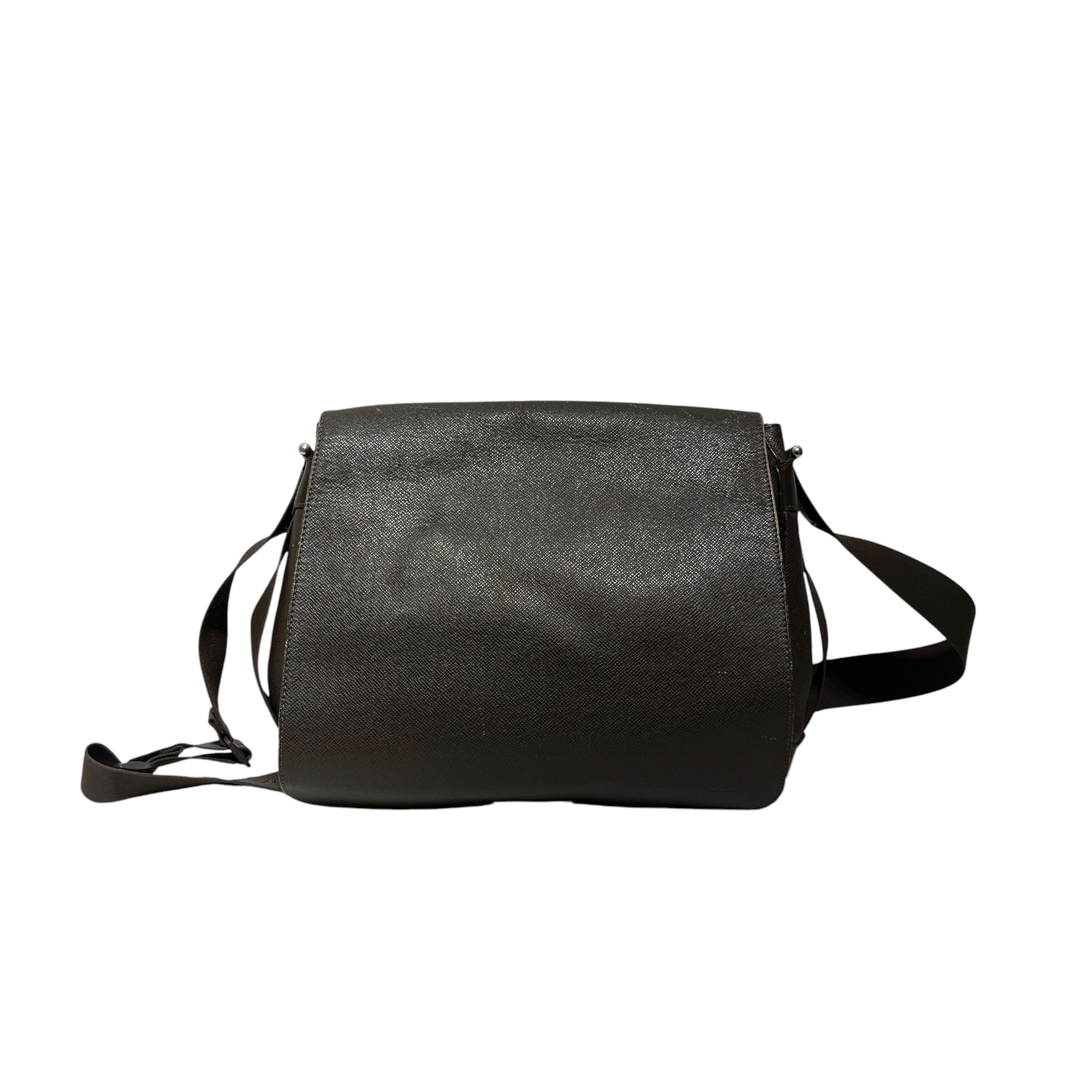 LOUIS VUITTON/Cross Body Bag/Leather/BRW/messenger bag, silver accents view 1