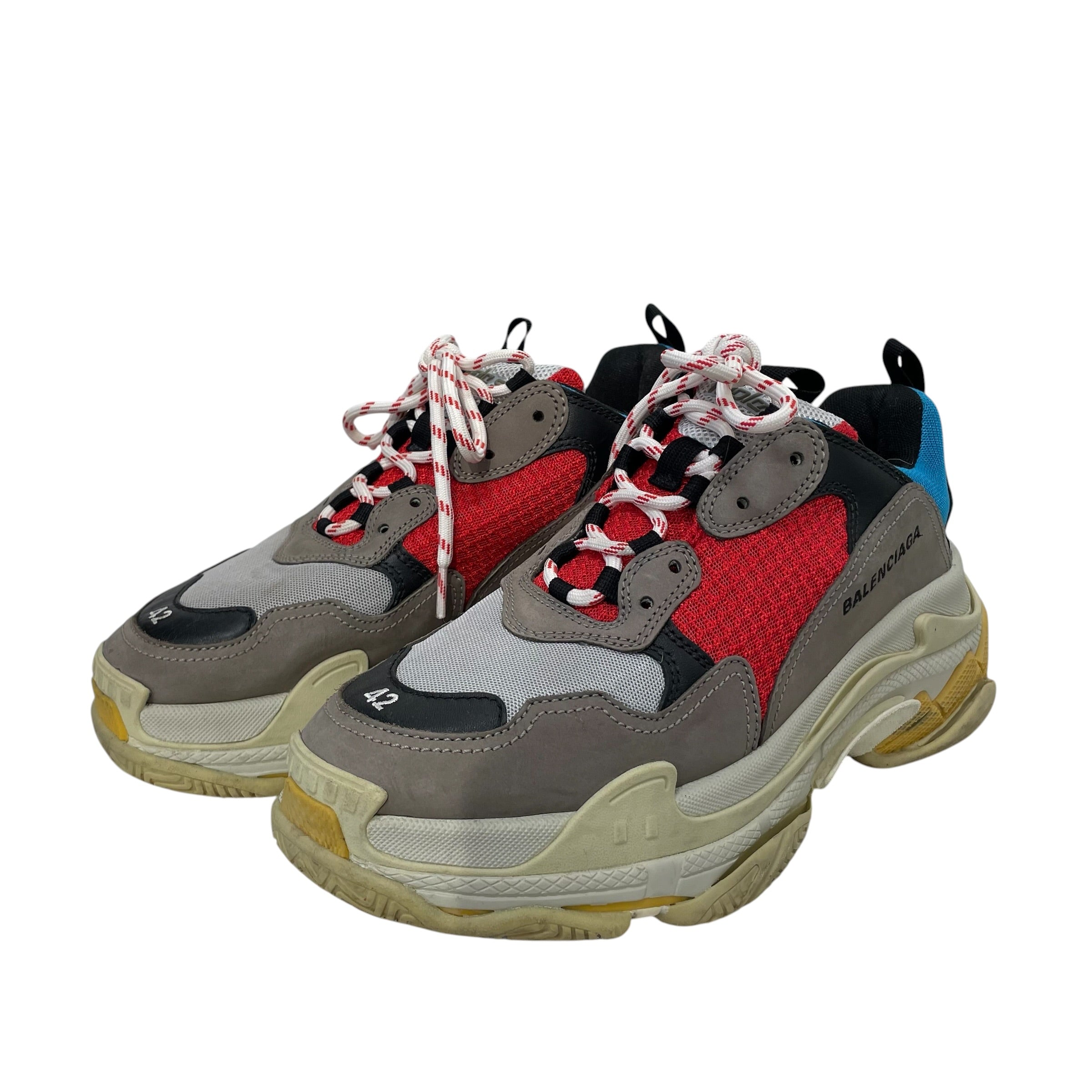 BALENCIAGA/Low-Sneakers/EU 42/MLT/triple s red blue gray view 7