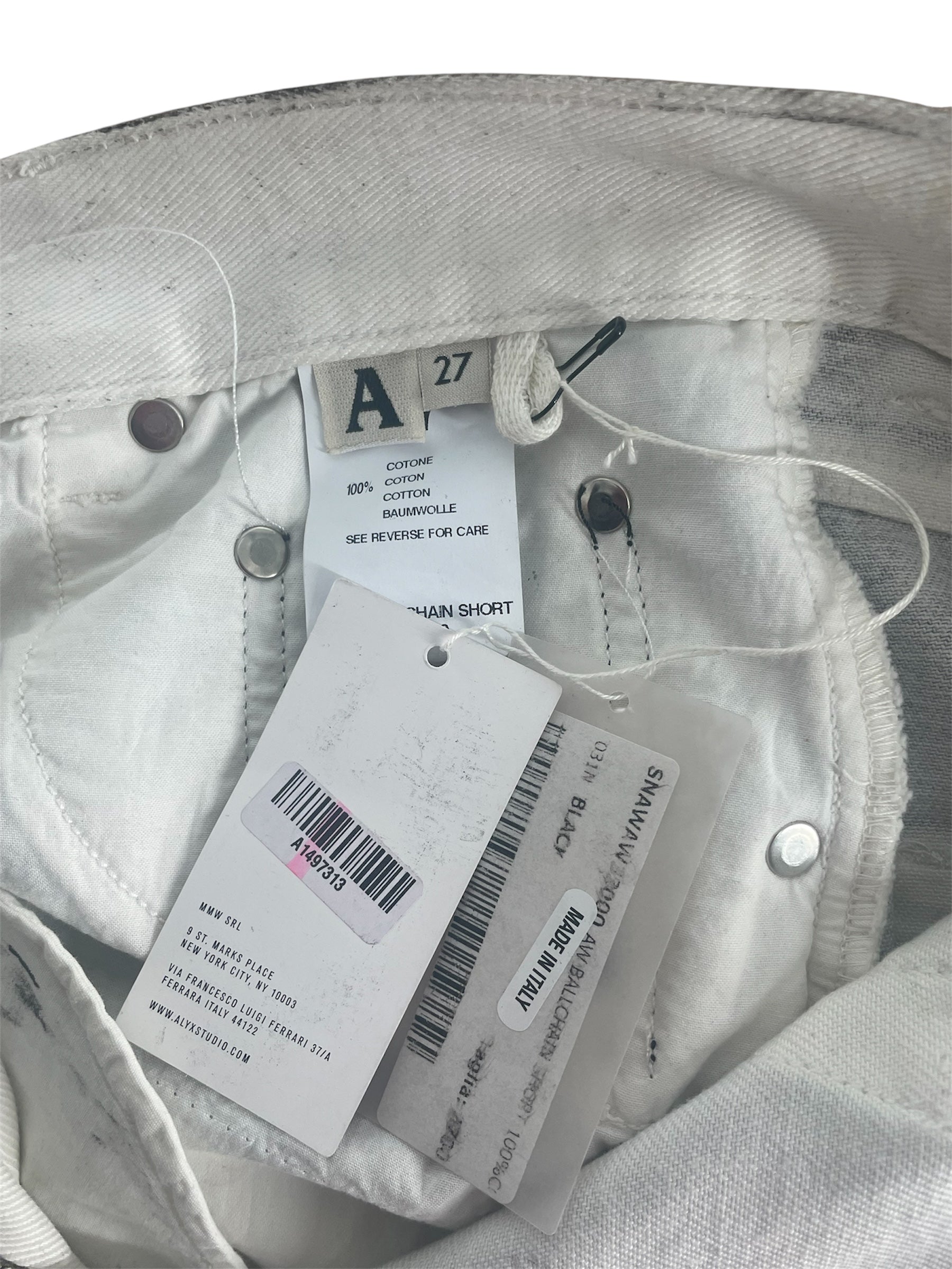 1017 ALYX 9SM(ALYX)/Skinny Pants/27/Denim/BLK/Button Fly/ACTUALLY BALLCHAIN SHORTS view 4