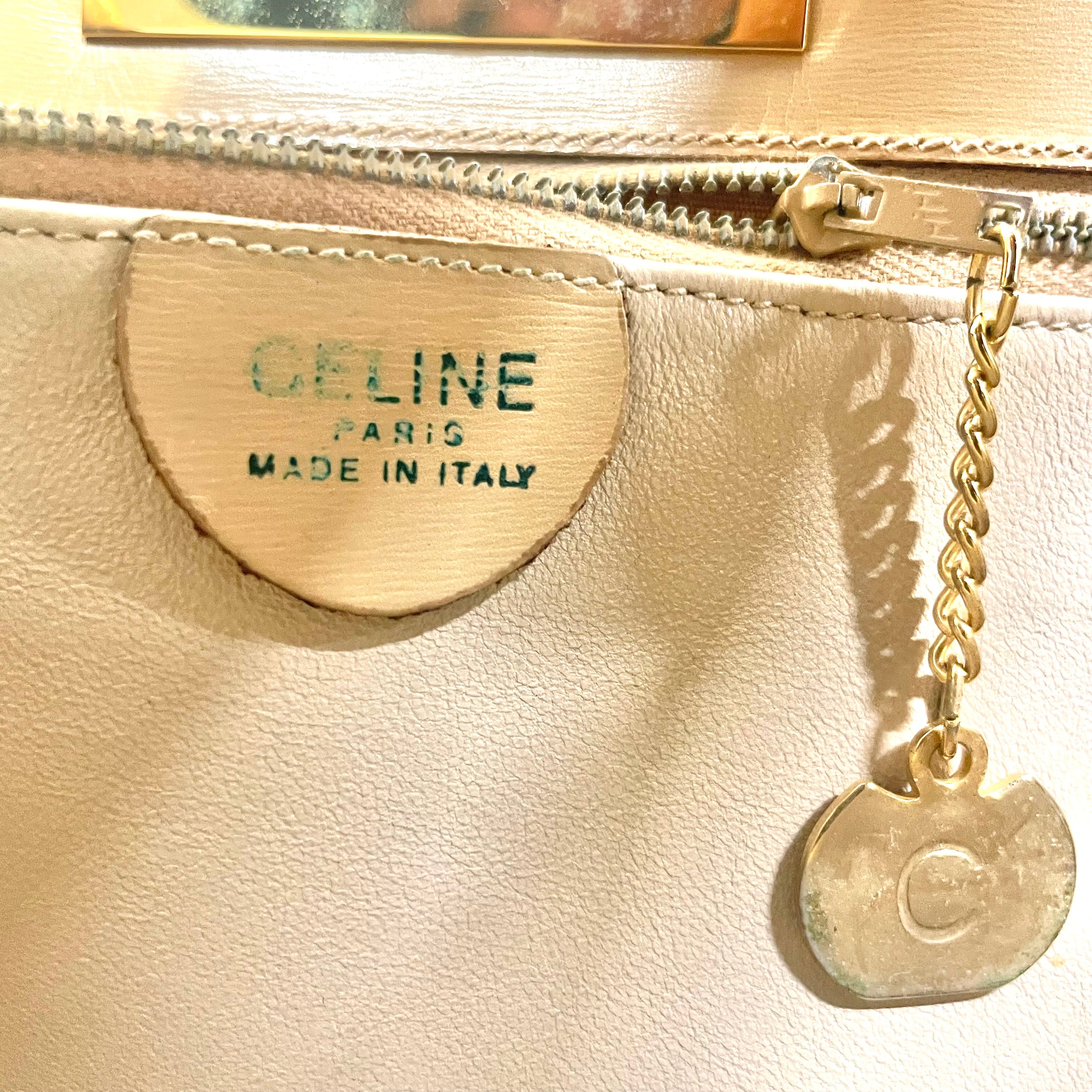 CELINE/Hand Bag/Leather/CRM/GLD CLASP view 5
