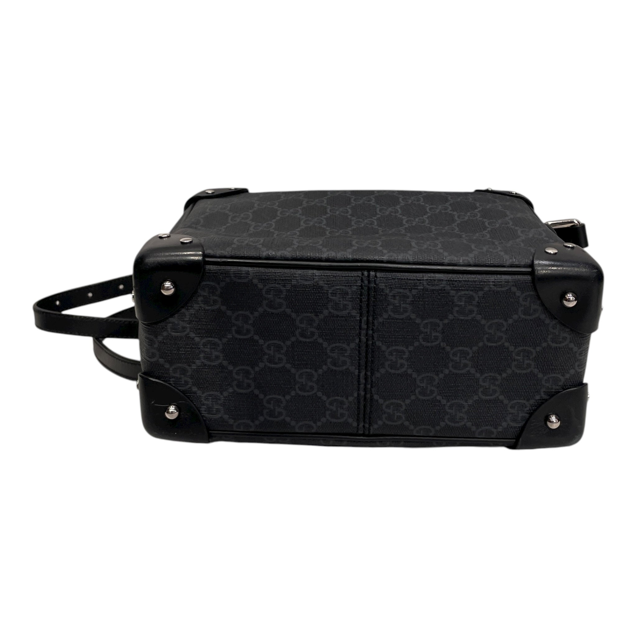 GUCCI/Cross Body Bag/Monogram/Leather/BLK/GG SUPREME TRUNK SHOULDER BAG view 3