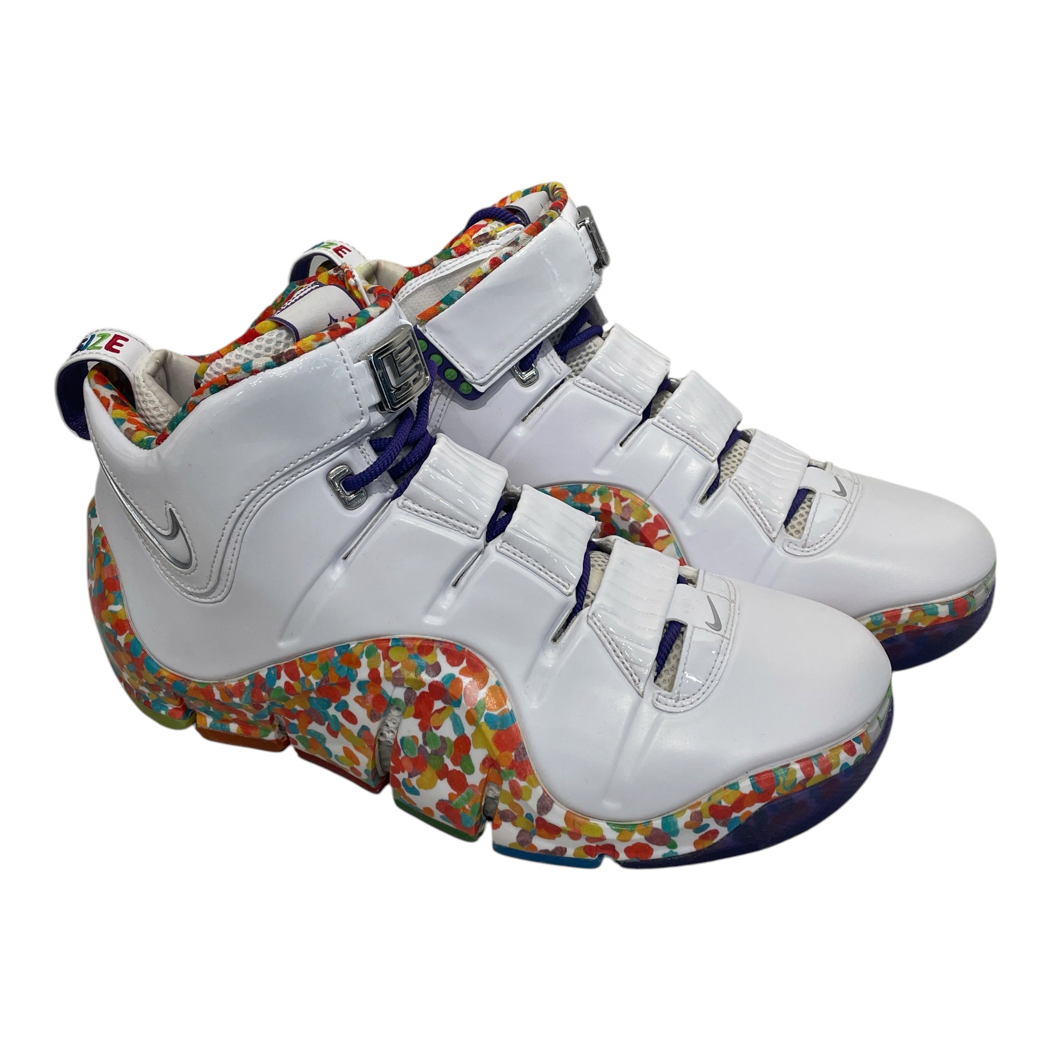 NIKE/Hi-Sneakers/US 11/Acrylic/WHT/LEBRON 4 FRUITY PEBBLES view 1