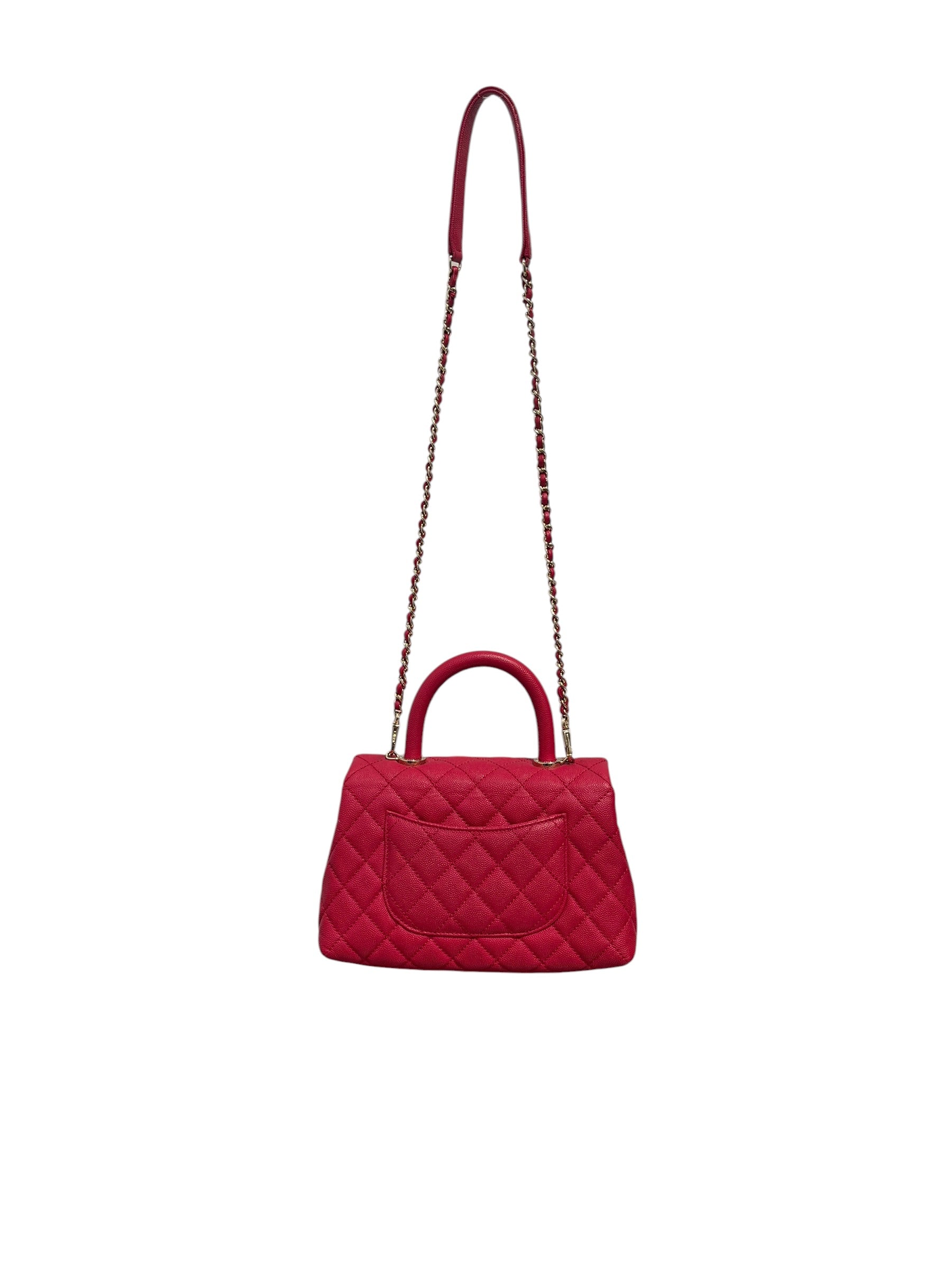 CHANEL/Hand Bag/Leather/PNK/DARK PINK CAVIAR view 2