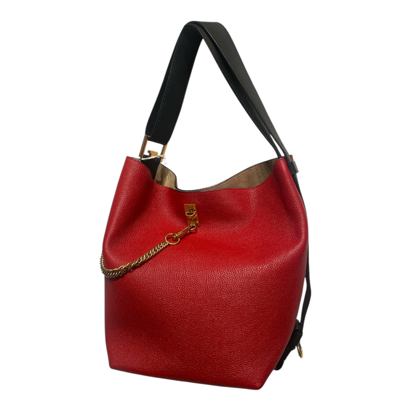 GIVENCHY/Hand Bag/OS/Leather/RED/2018 GV med bucket bag