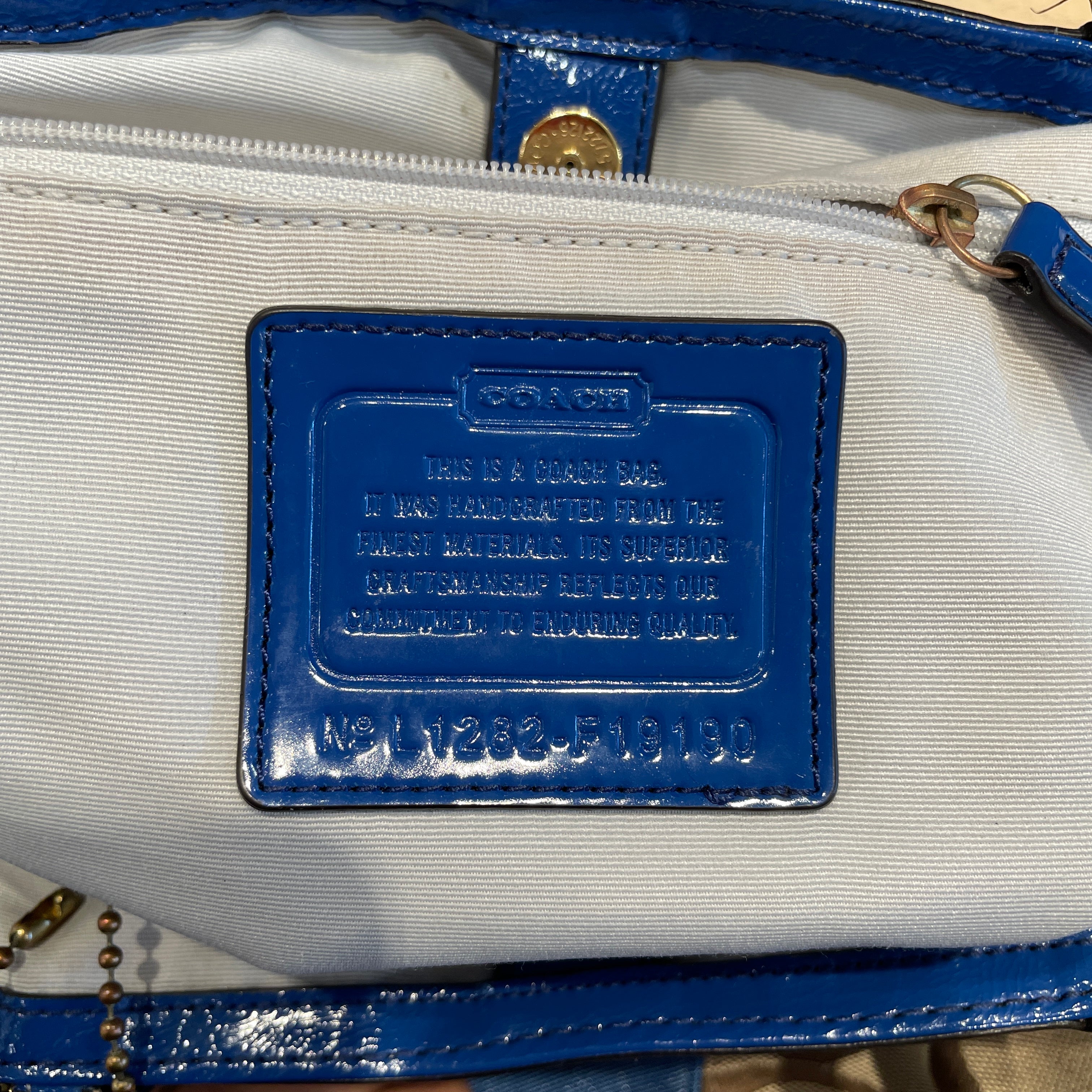 COACH/Hand Bag/Monogram/Leather/BLU/Kiss Lock Handbag view 6