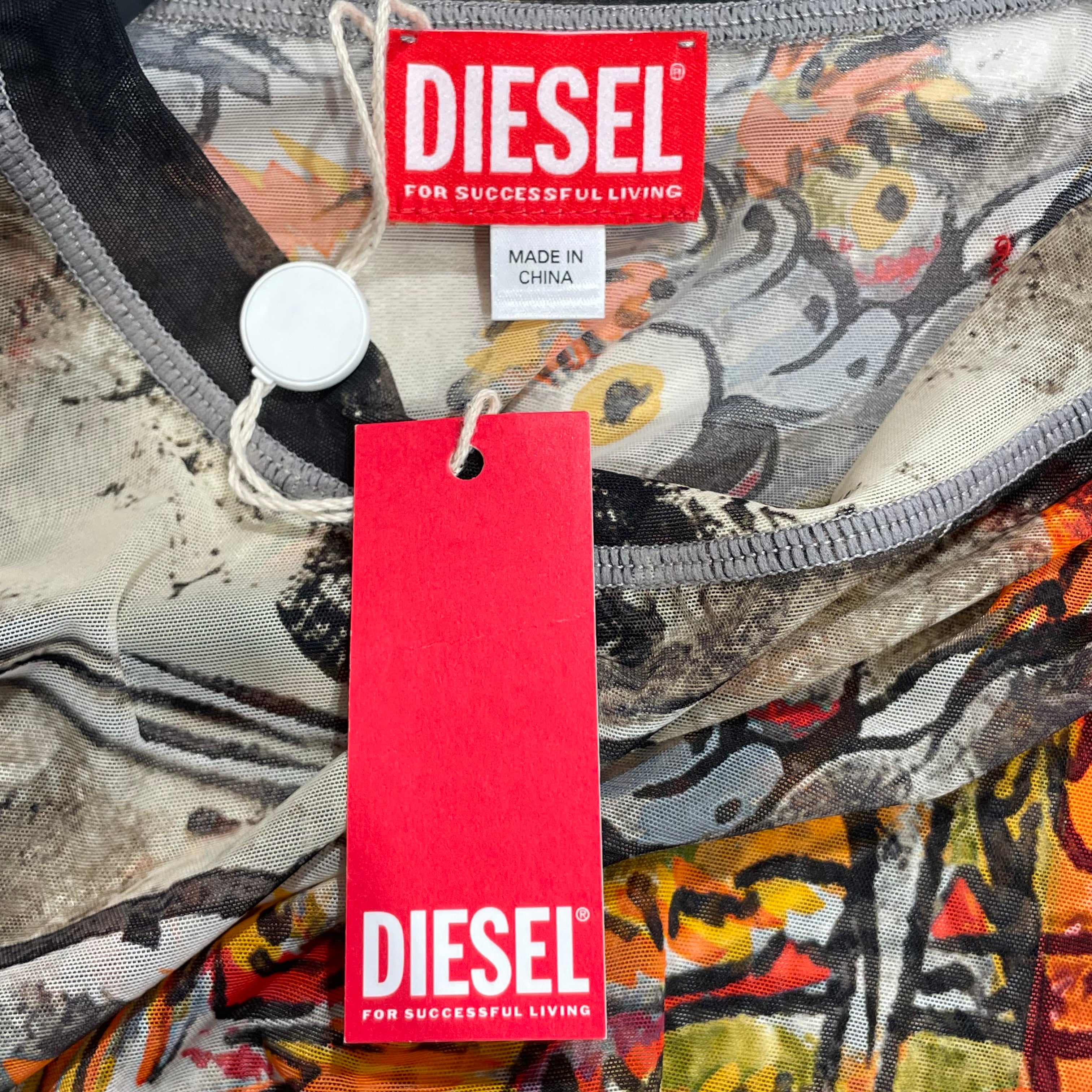 DIESEL/LS T-Shirt/L/MLT/Graphic/ MESH TOP DRAGON PRINT view 4