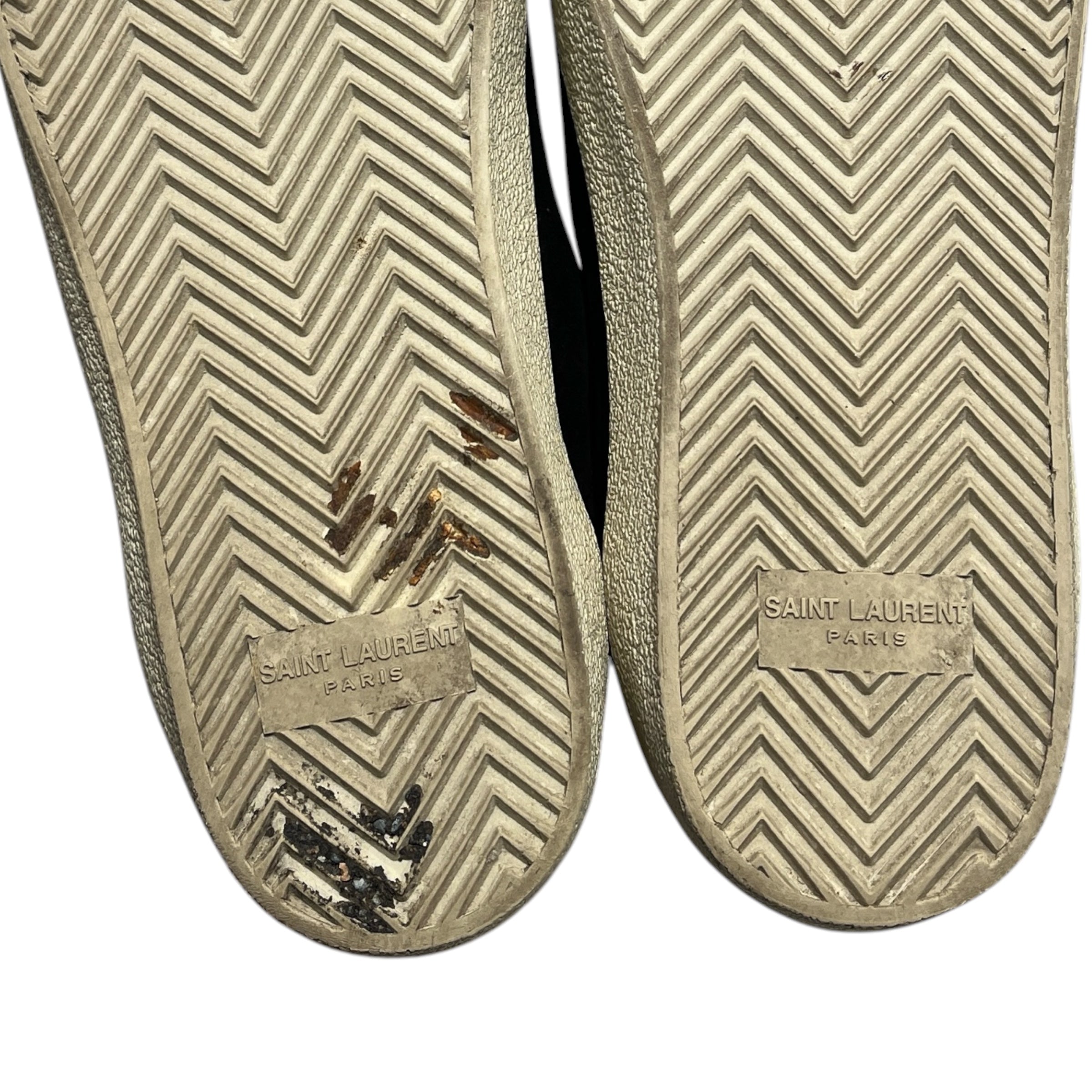 SAINT LAURENT/Low-Sneakers/US 7/Suede/BLK/CRM LACES/WHT HEEL view 5