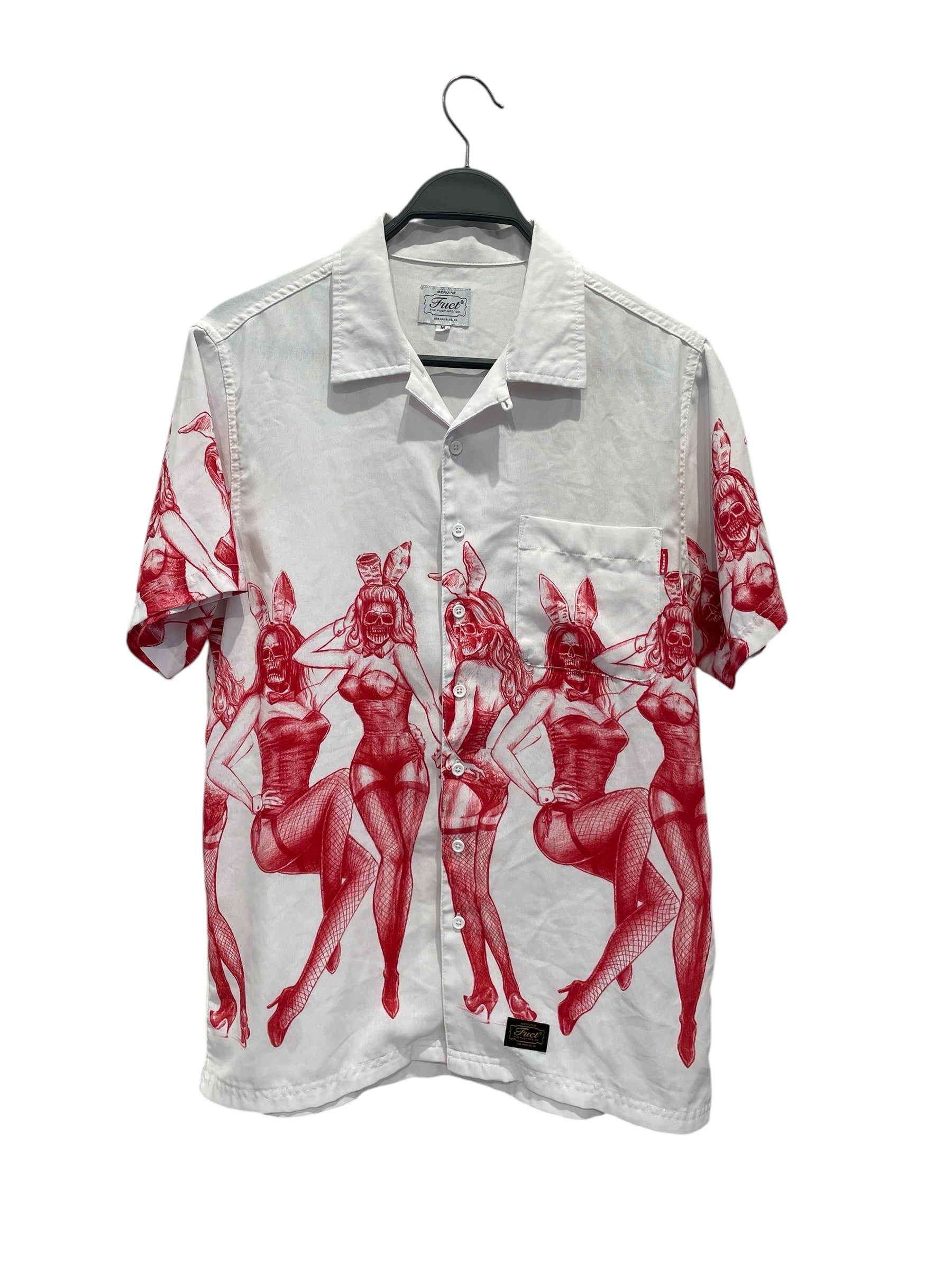 FUCT/SS Shirt/M/Polyester/WHT/All Over Print/DEATH BUNNY ALOHA view 1