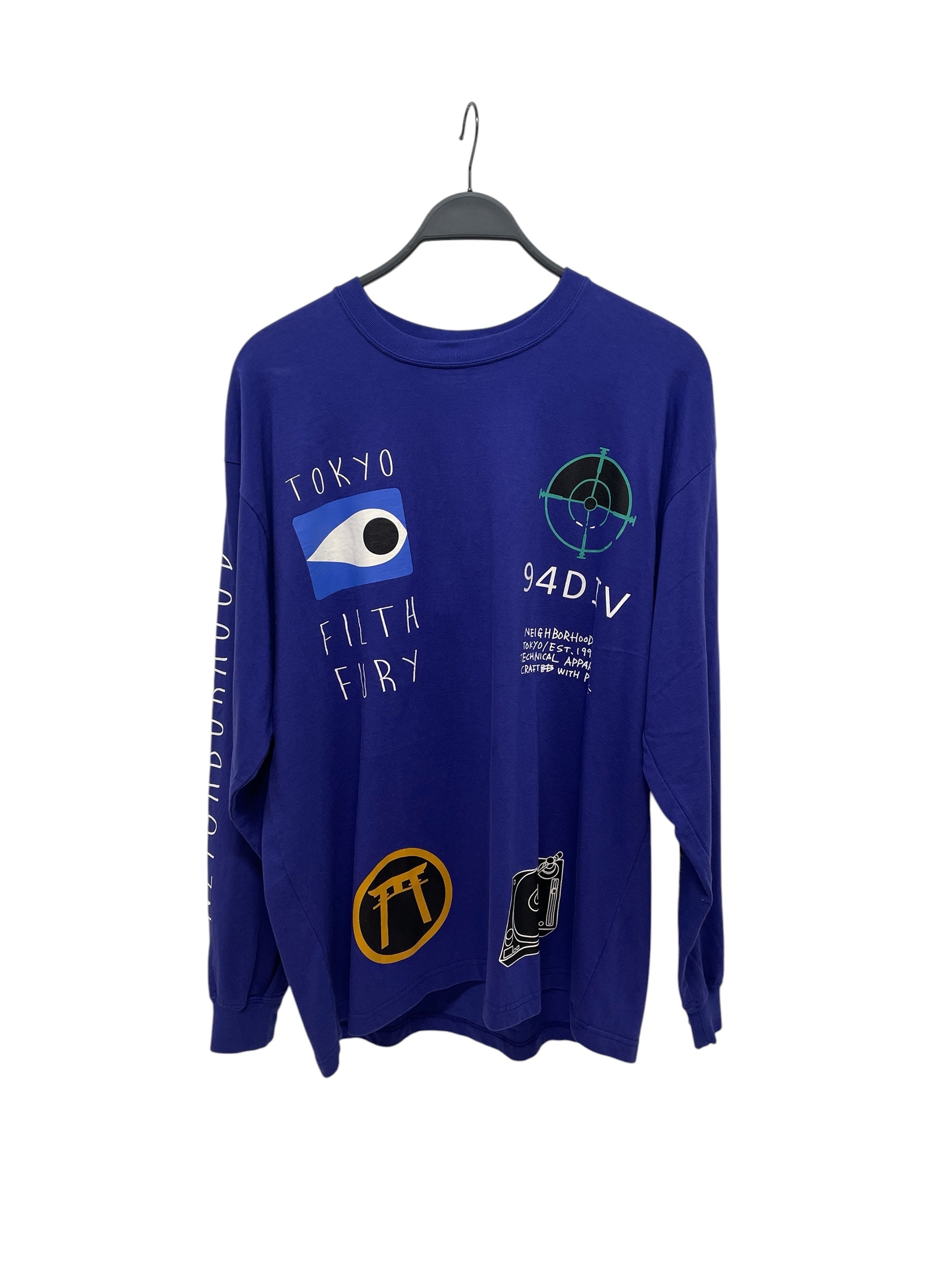 NEIGHBORHOOD/LS T-Shirt/XL/Cotton/BLU/PANTHERS TEE view 1