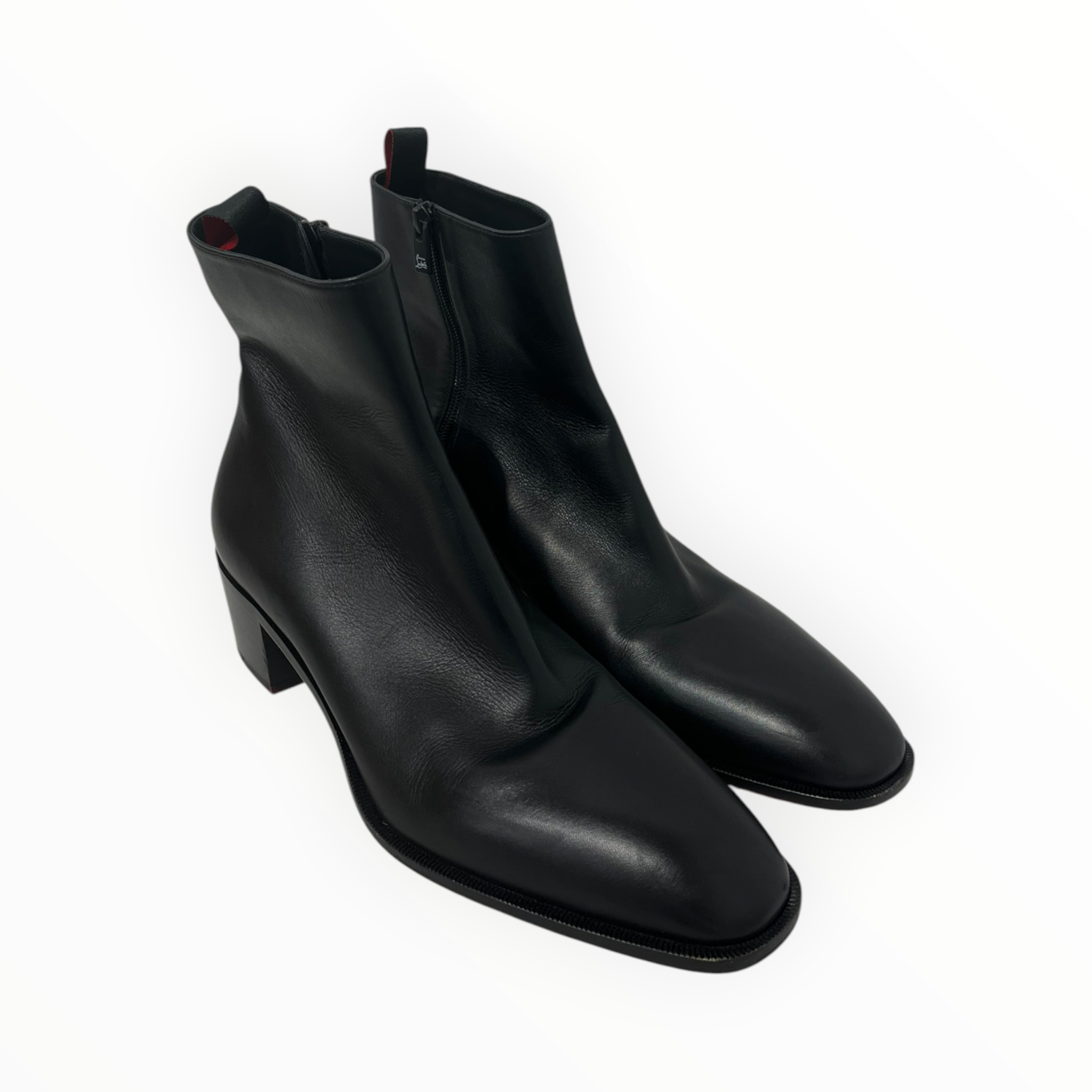 Christian Louboutin/Boots/EU 43/Leather/BLK/Side Zip/PULL TAB SMALL HEEL view 2