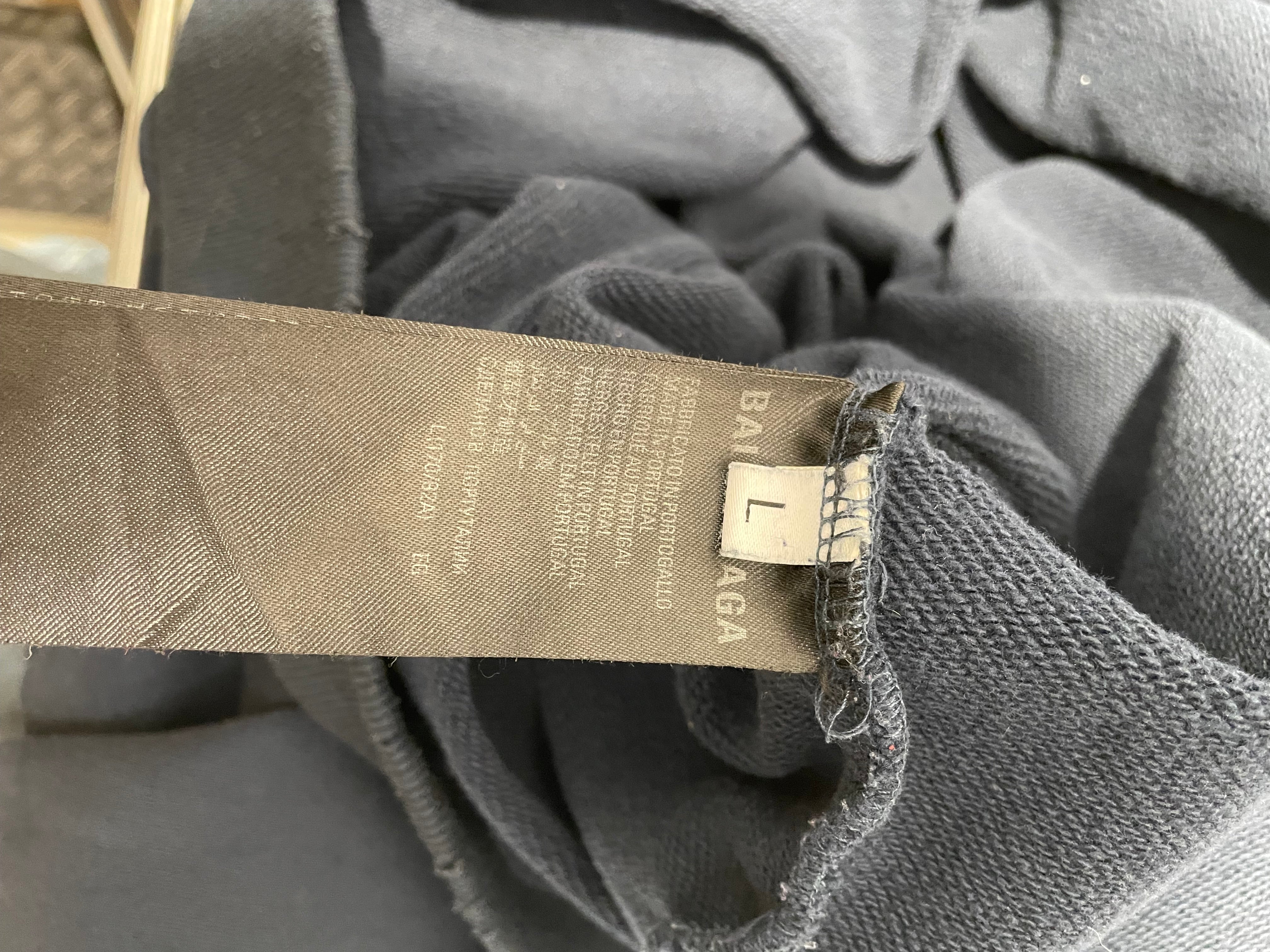 BALENCIAGA/Hoodie/L/Graphic/Cotton/NVY/Tape Type Ripped Pocket view 5