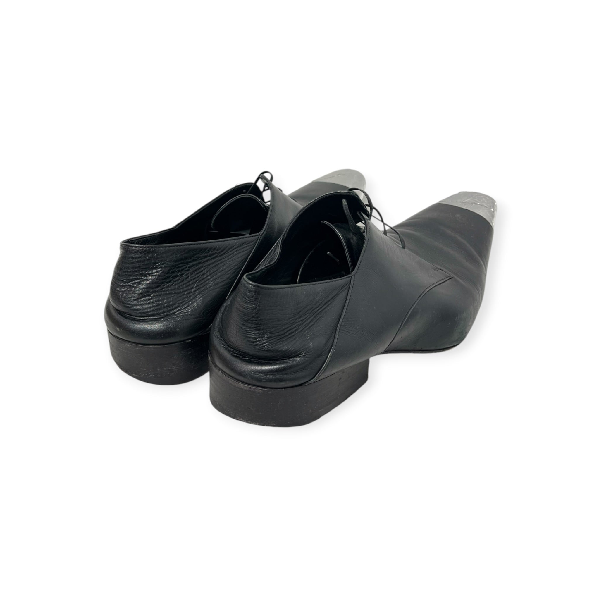 BALENCIAGA/Loafers/EU 43/Leather/BLK/TIN FOIL TIP DESIGN LACE UP view 6