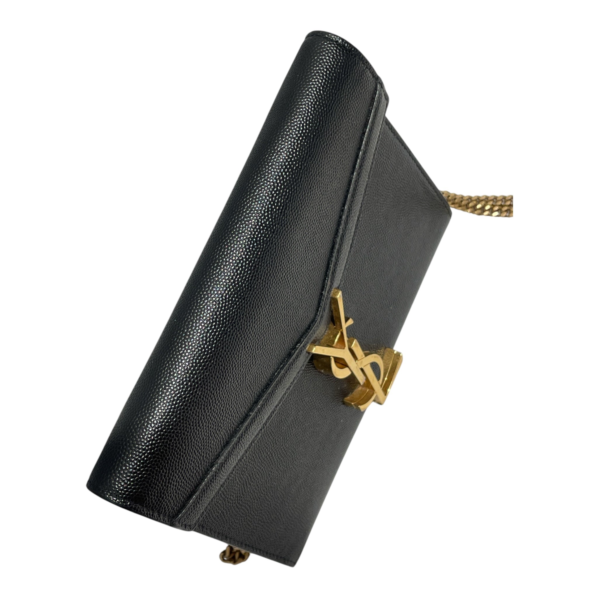 SAINT LAURENT/Cross Body Bag/Leather/BLK/Grain Leather Cassandra Chain view 5