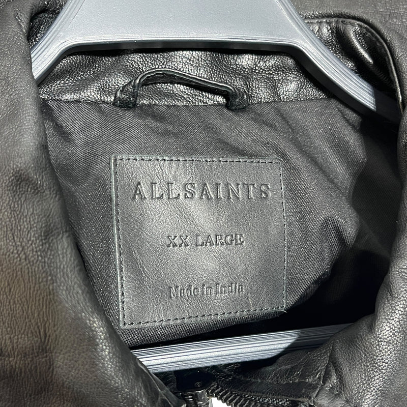 ALLSAINTS SPITALFIELDS/Leather Jkt/XXL/Leather/BLK/