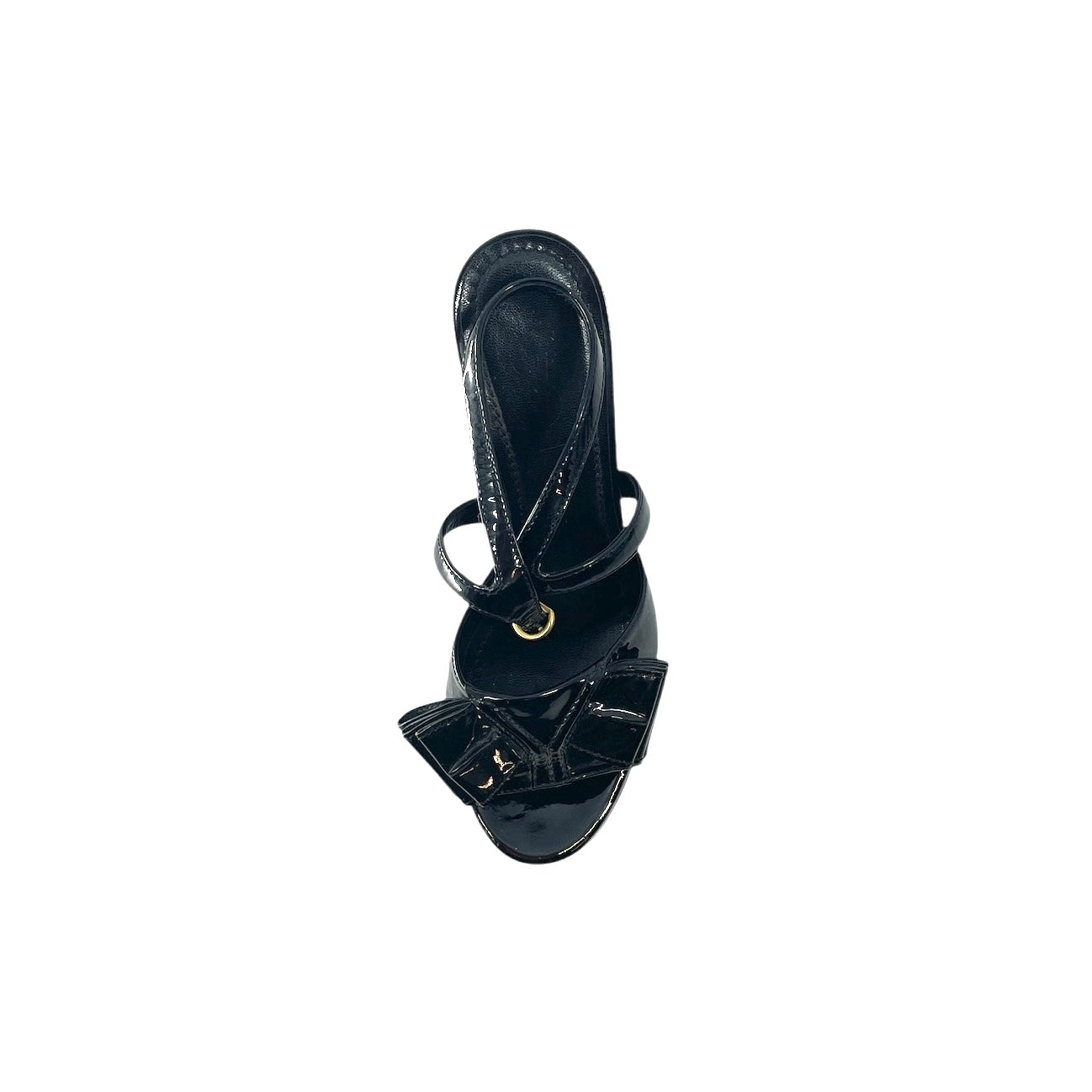 YVES SAINT LAURENT/Heels/EU 37/Leather/BLK/bow tie heels view 3