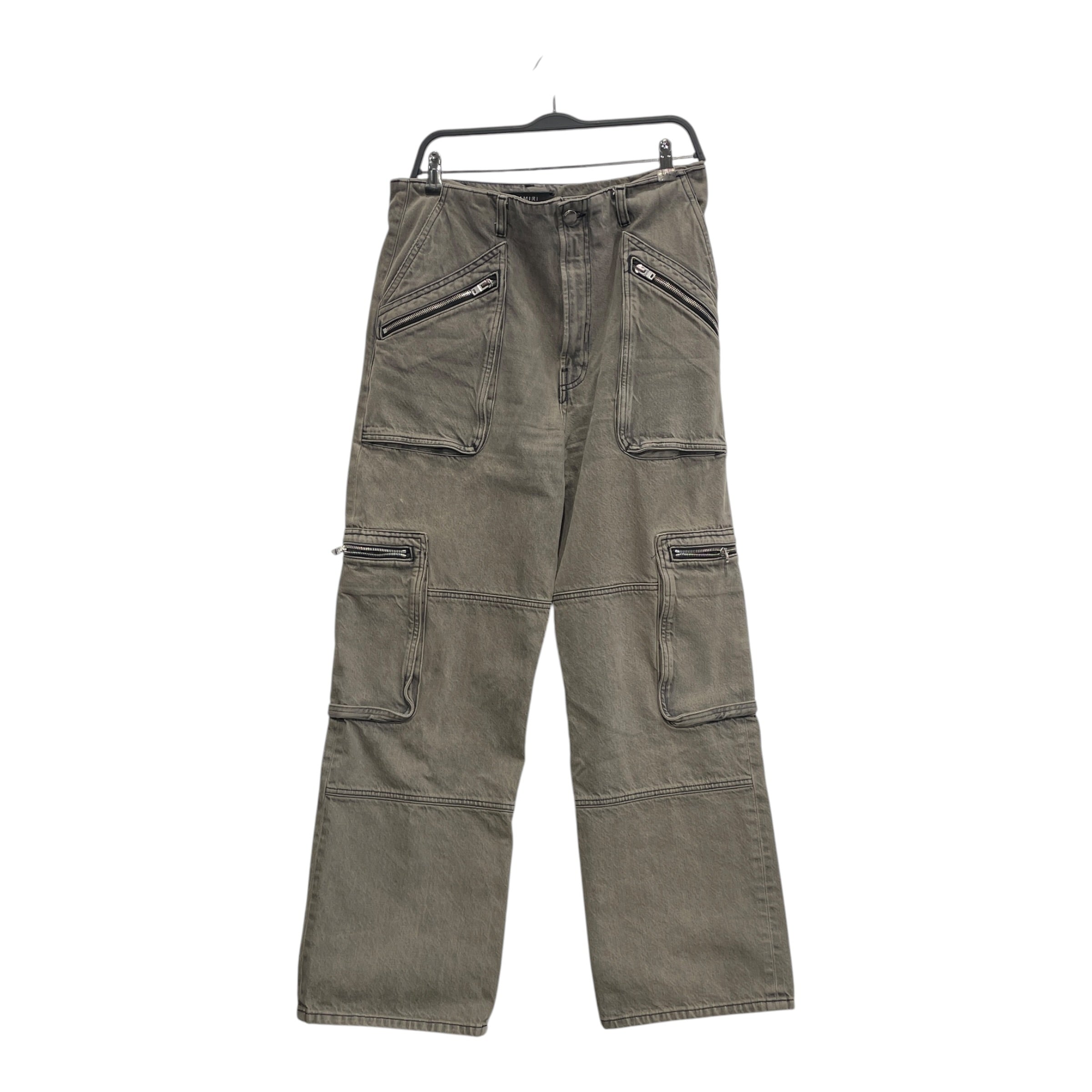 AMIRI/Cargo Pants/28/Cotton/GRN/ZIP POCKET PANELED CARGO view 1