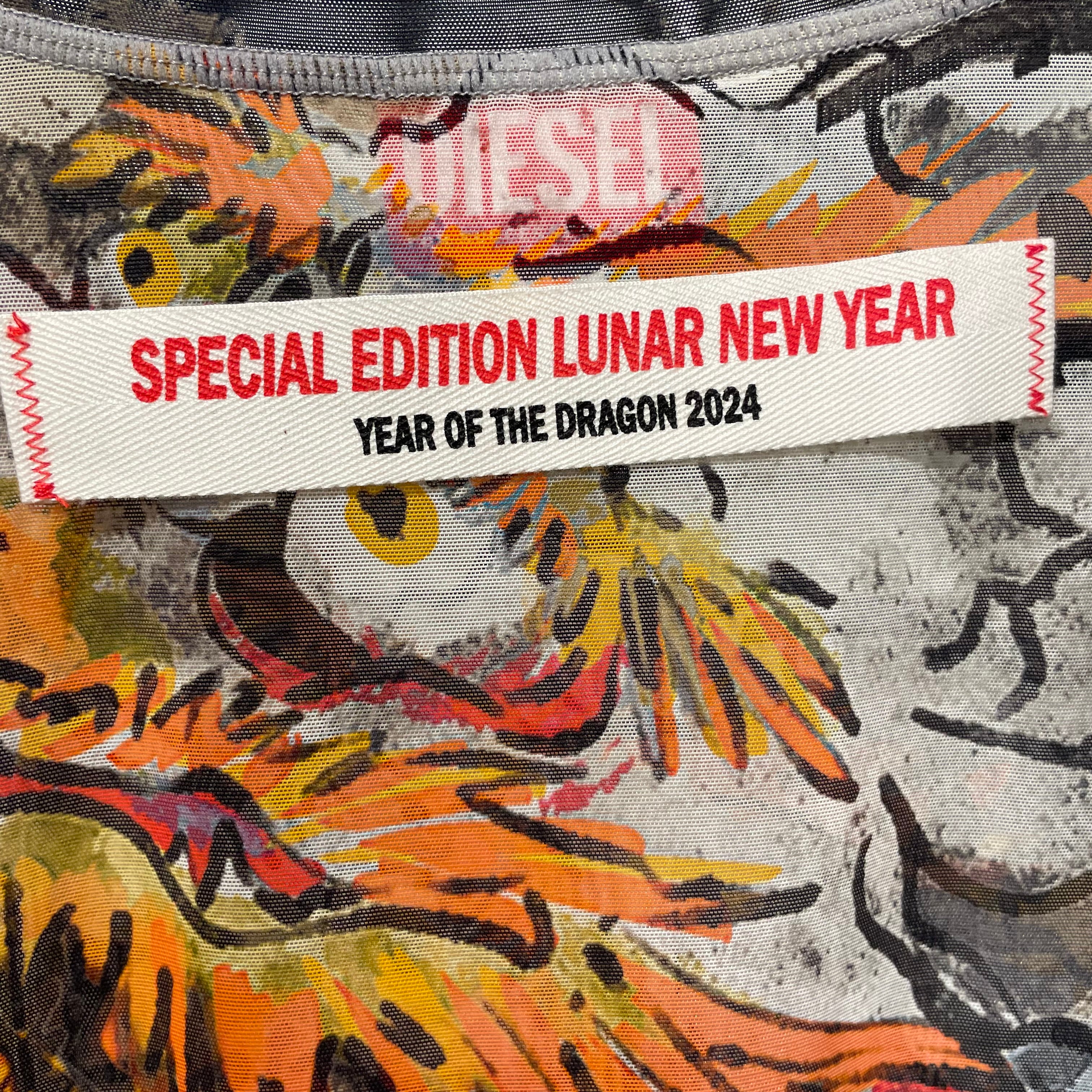 DIESEL/LS T-Shirt/L/MLT/Graphic/ MESH TOP DRAGON PRINT view 5