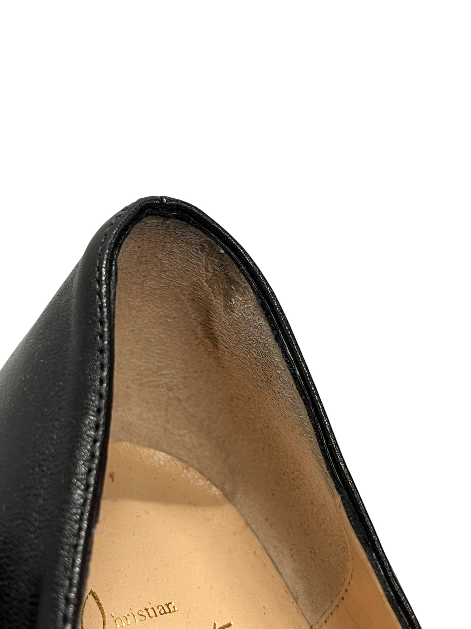 Christian Louboutin/Heels/US 8.5/Leather/BLK/V-Tip/kate 100 nappa leather view 7