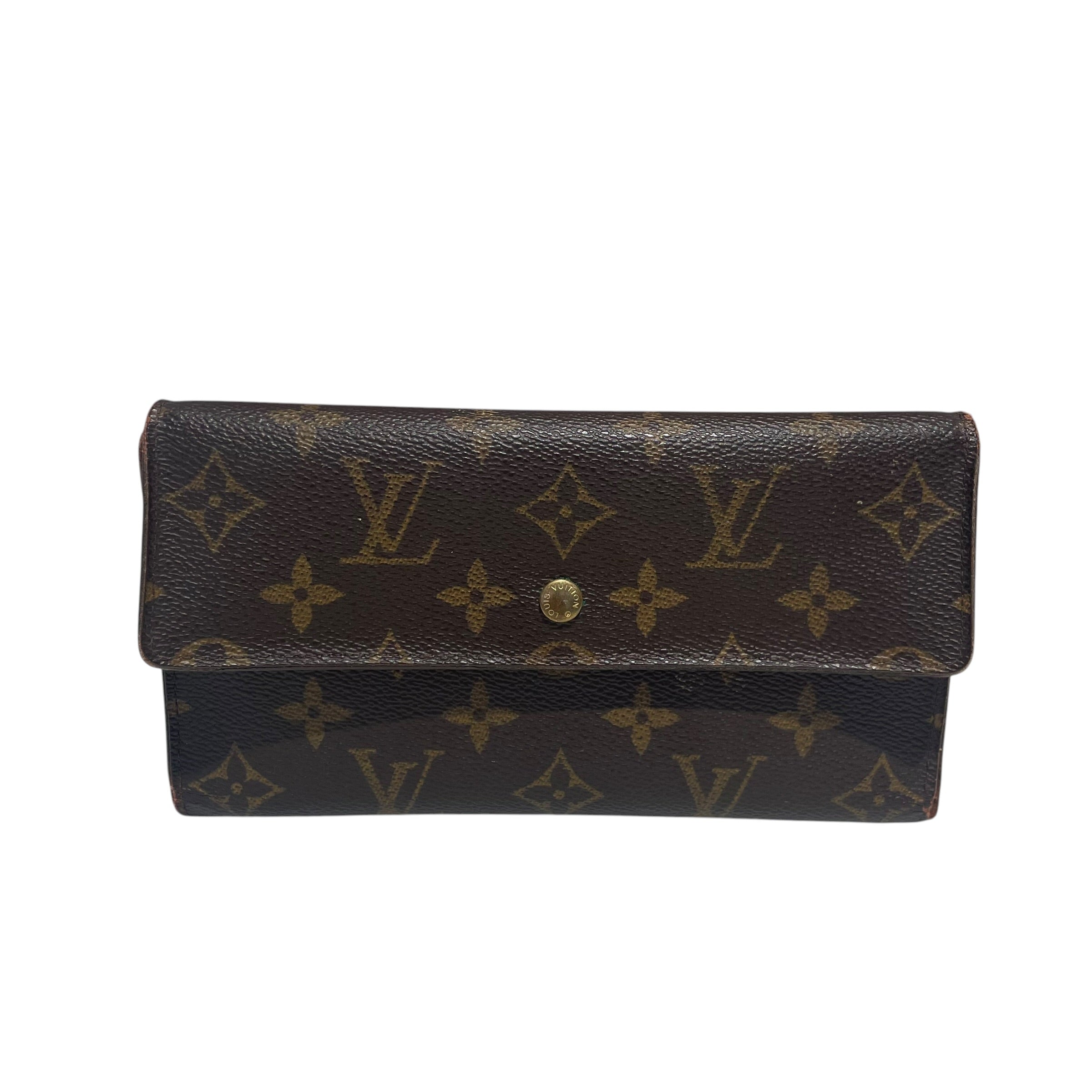 LOUIS VUITTON/Wallet/Monogram/Leather/BRW/L's/Porte Tressor Long Wallet view 1