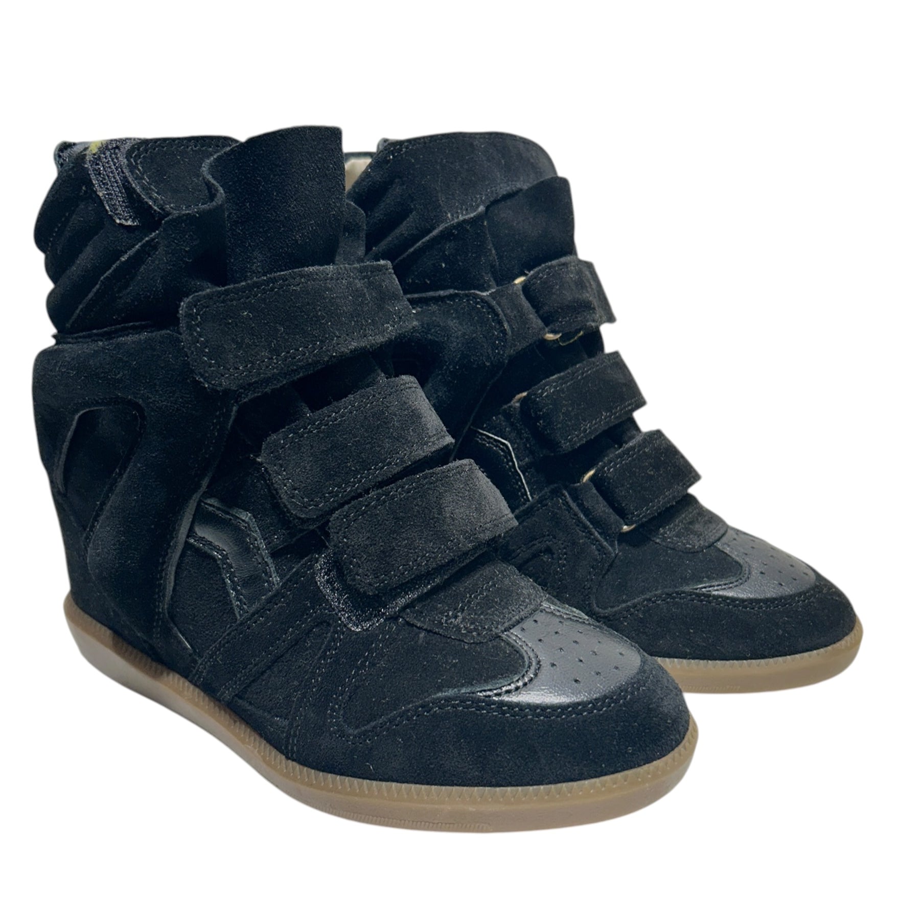 ISABEL MARANT/Hi-Sneakers/EU 37/Suede/BLK/WEDGE SNEAKER