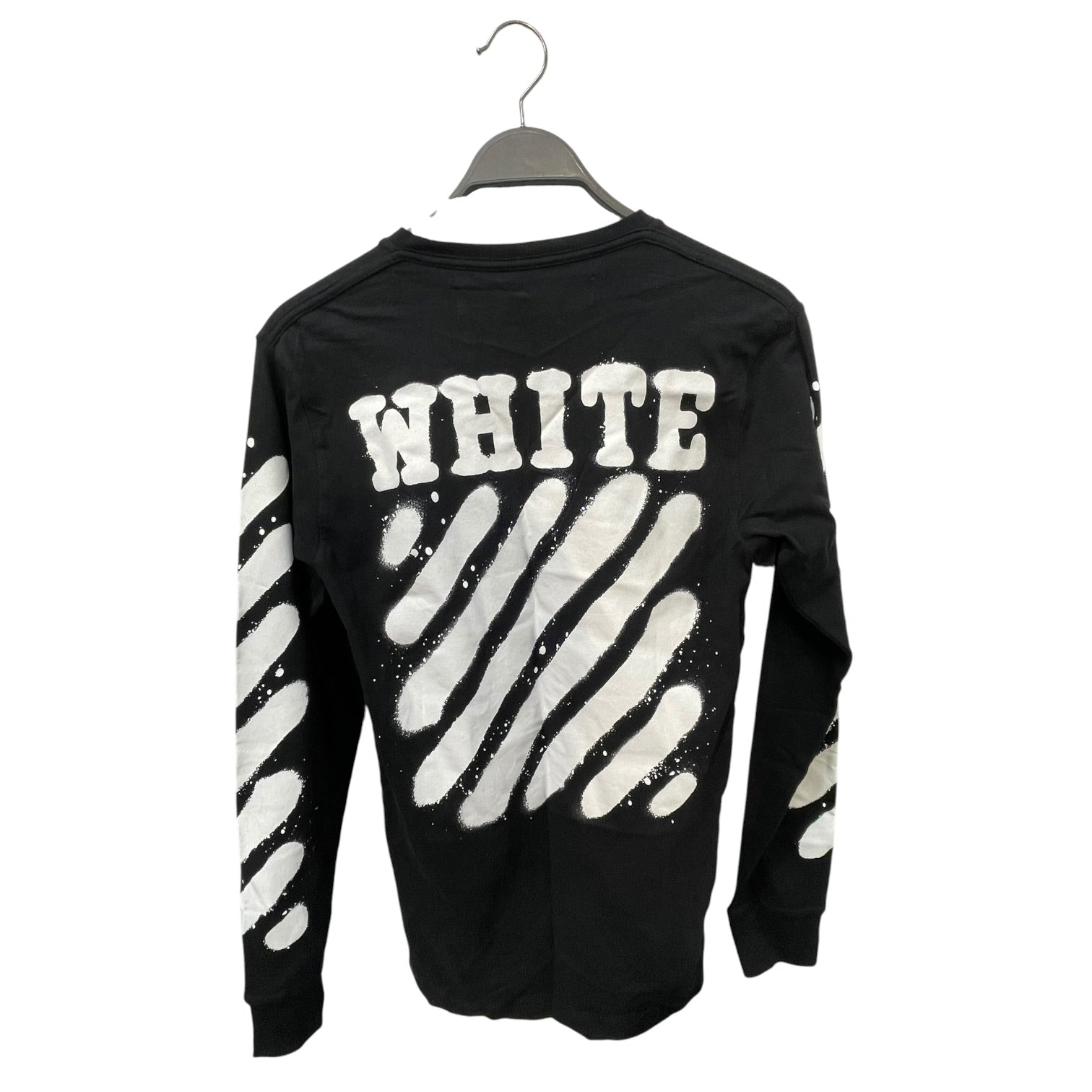 OFF-WHITE/LS T-Shirt/S/Stripe/Cotton/BLK/spray paint lines view 2