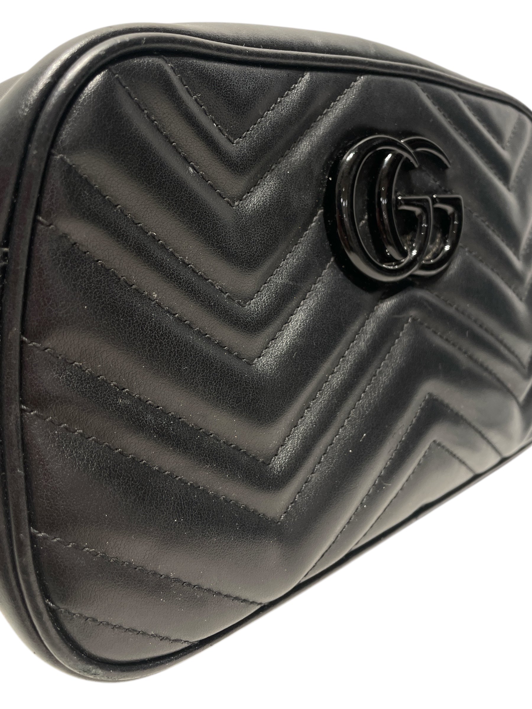 GUCCI/Cross Body Bag/Leather/BLK/GG Marmont view 6