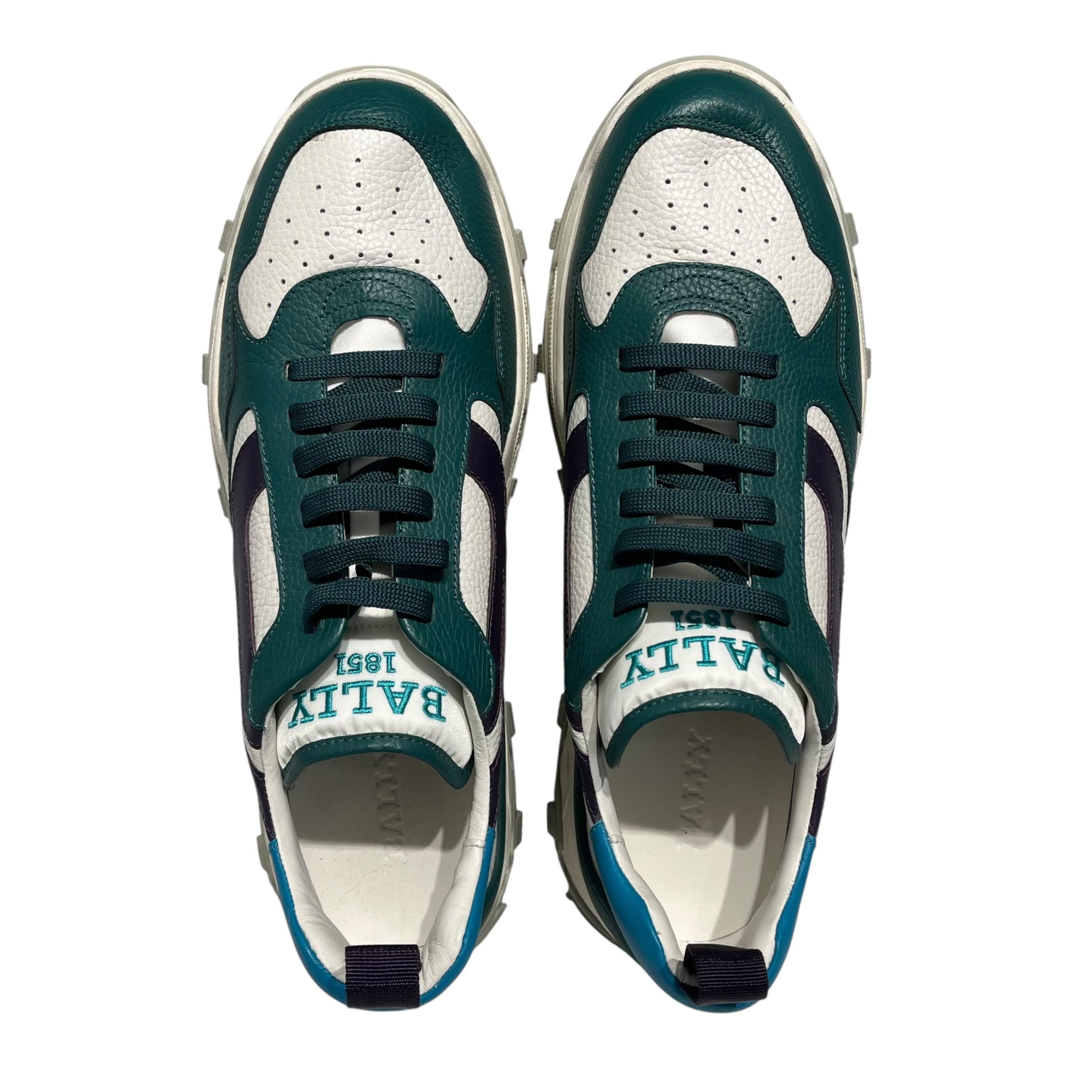 BALLY/Low-Sneakers/US 13/Leather/MLT/holden grn/ppl/teal trainer view 4