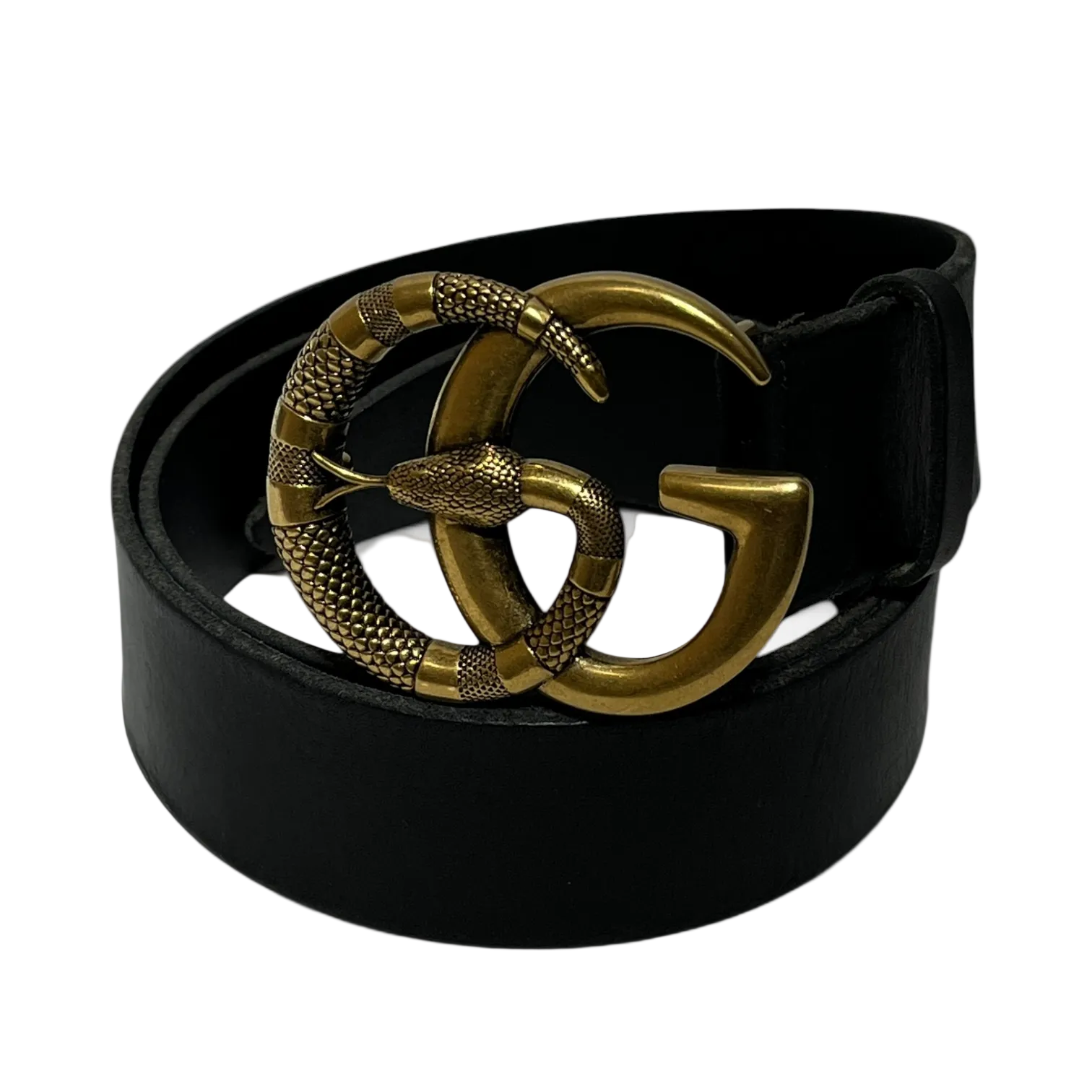 GUCCI/Belt/Leather/BLK/M's/SNAKE GG view 1