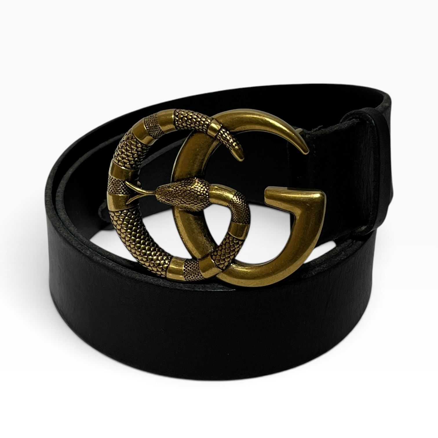 GUCCI/Belt/Leather/BLK/M's/SNAKE GG view 1