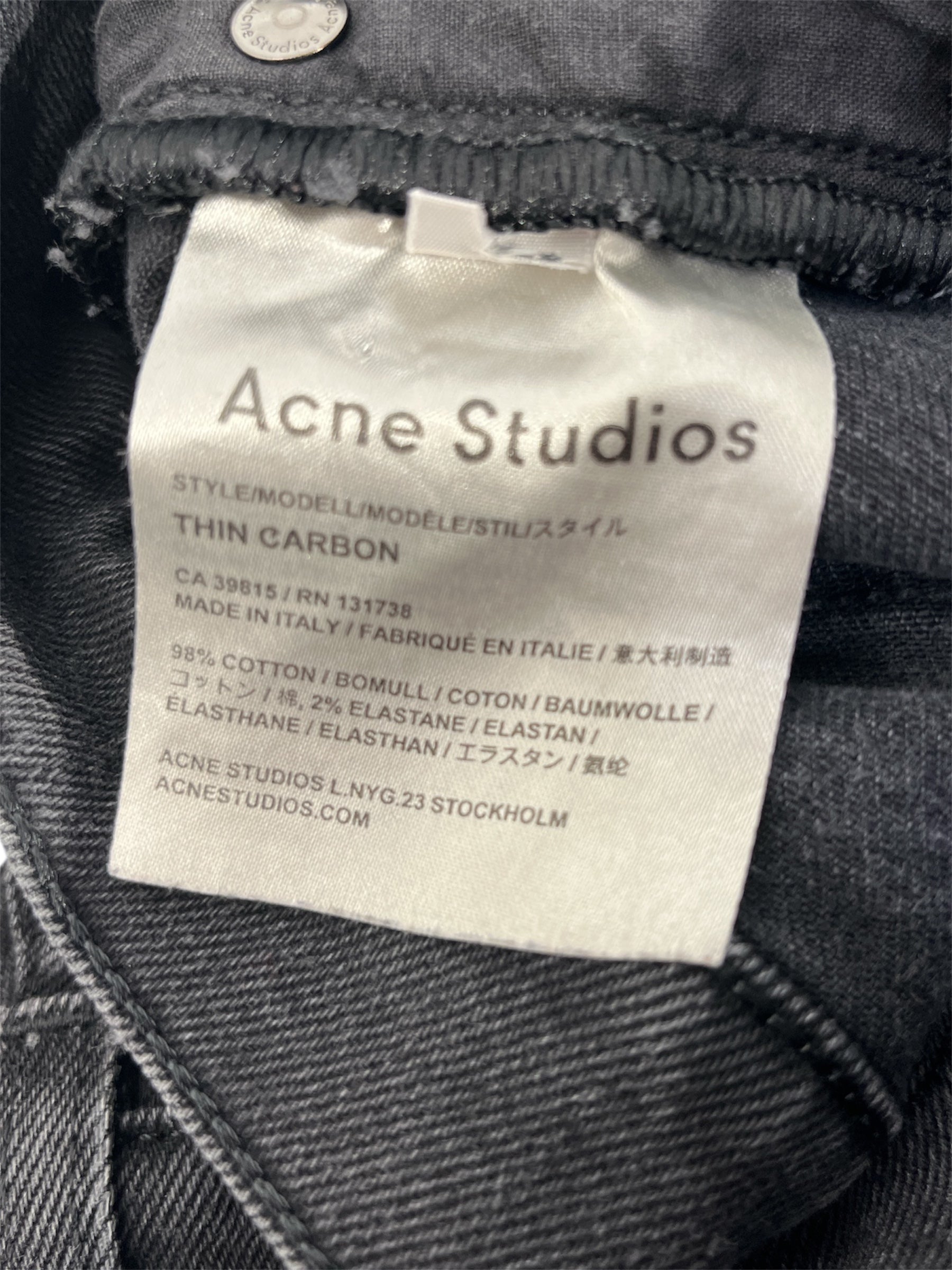 Acne Studios/Skinny Pants/32/Denim/BLK/ view 4