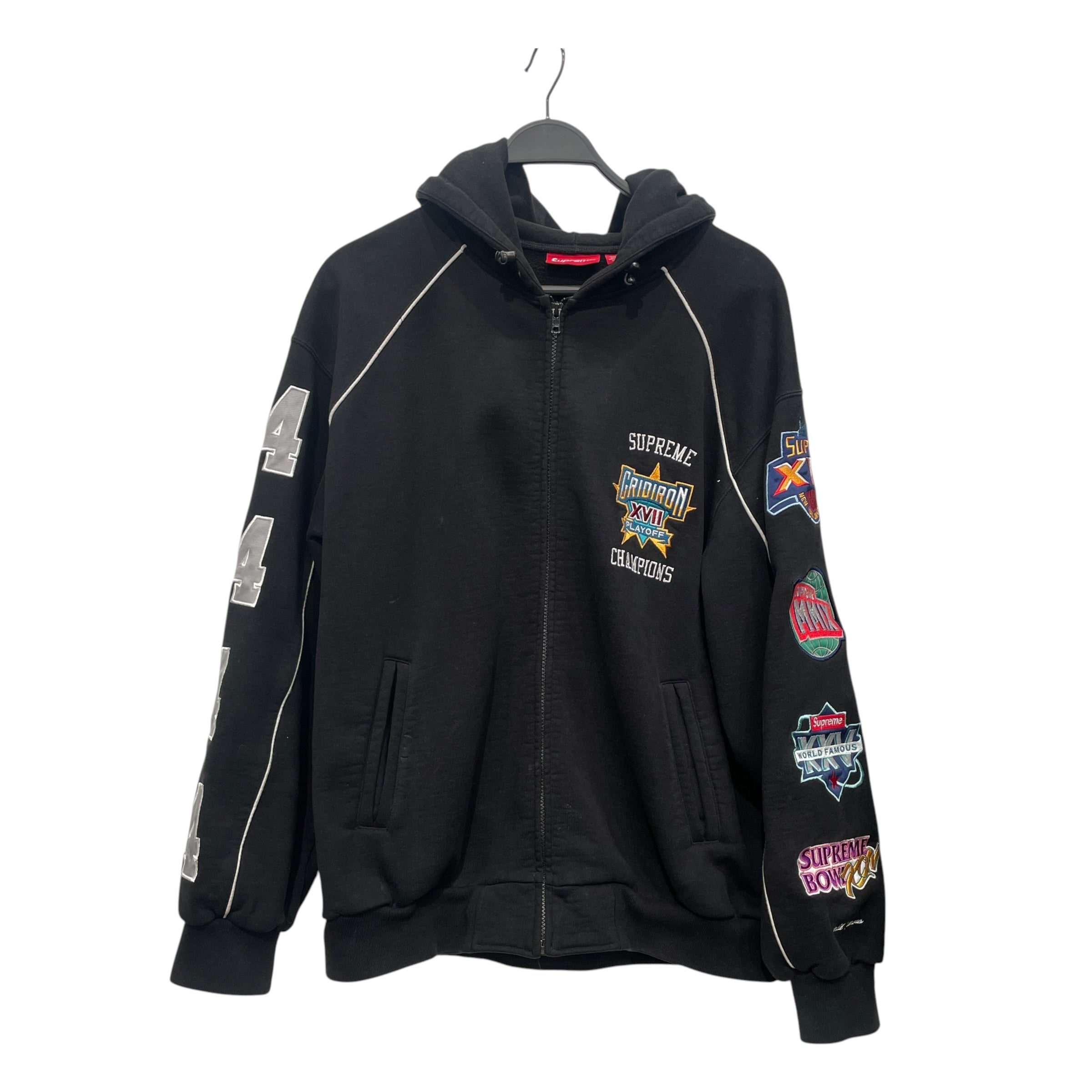 Supreme/Zip Up Hoodie/L/Cotton/BLK/SUPREME PLAYOFFS PATCH HOODIE view 1