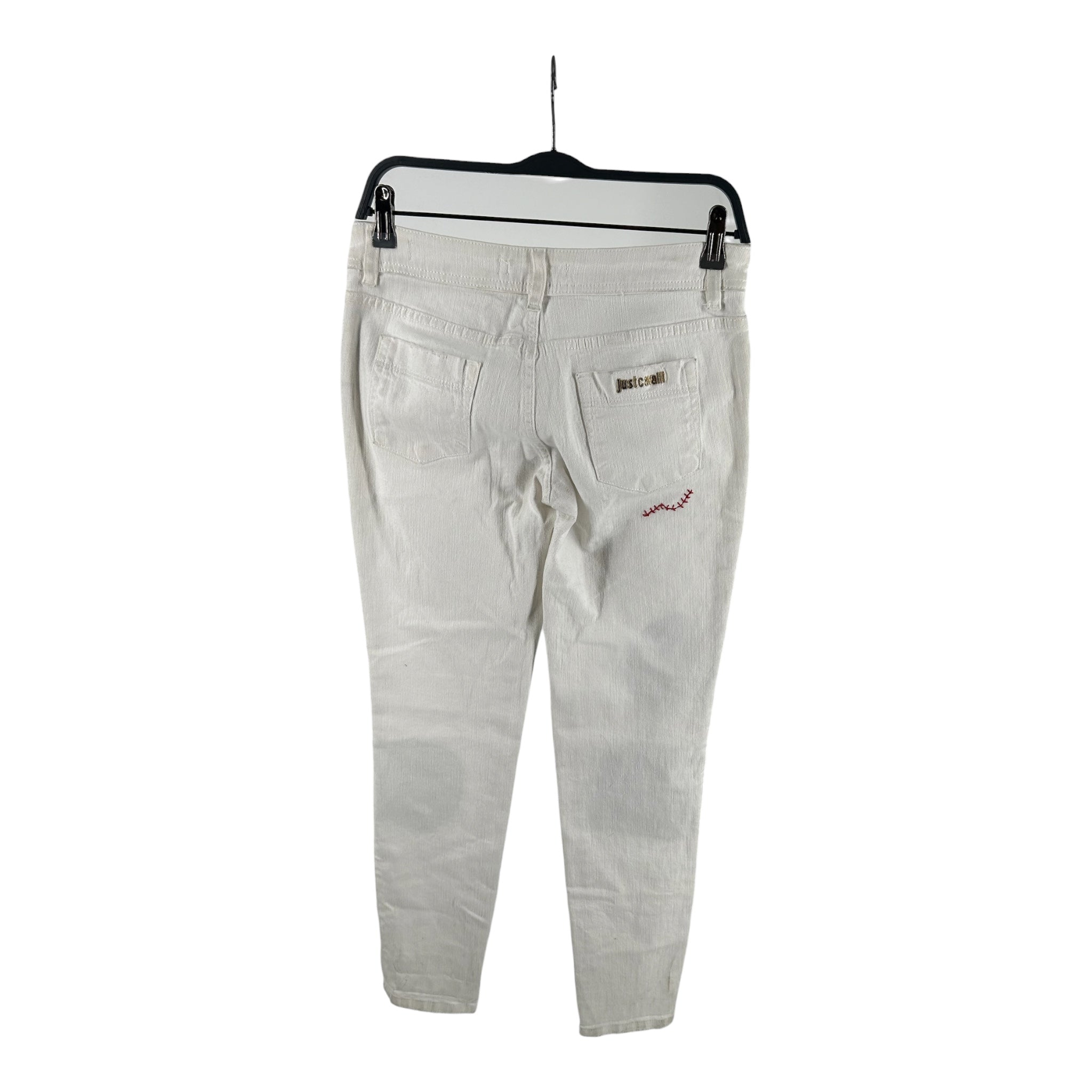 Just cavalli/Skinny Pants/27/Cotton/WHT/LEATHER INSERT view 2