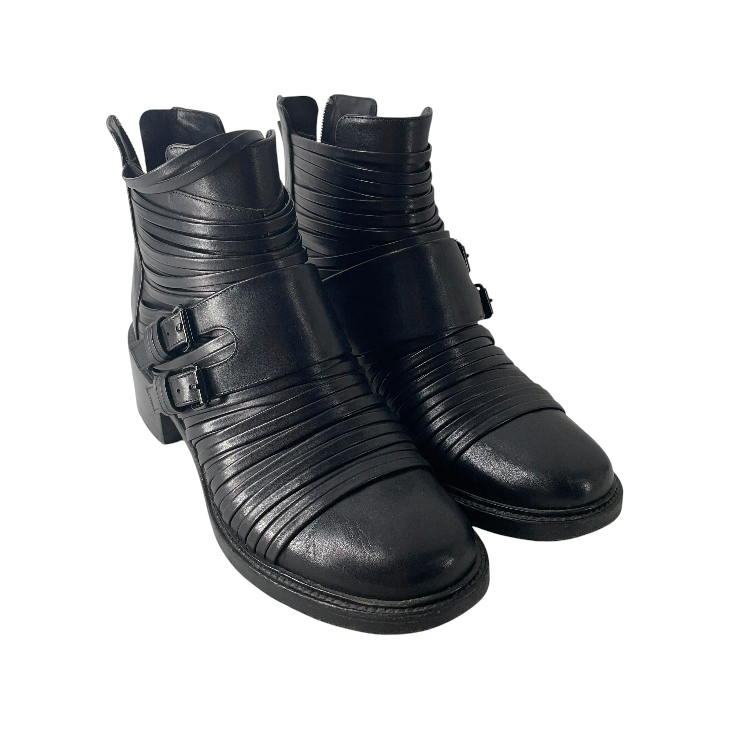 GIVENCHY/Biker Boots/US 7/Leather/BLK/LEATHER LACE AND BUCKLE view 1