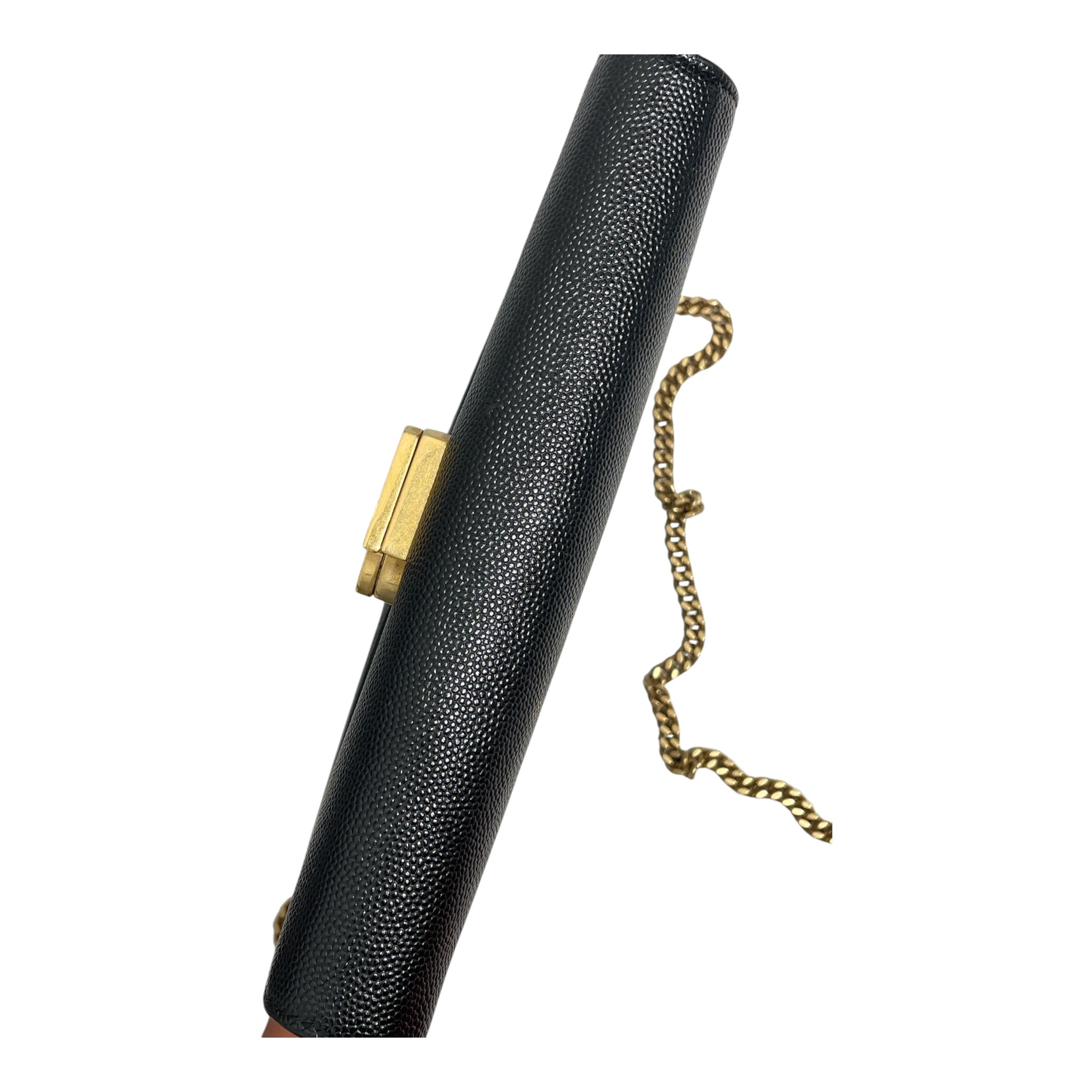 SAINT LAURENT/Cross Body Bag/Leather/BLK/Grain Leather Cassandra Chain view 4