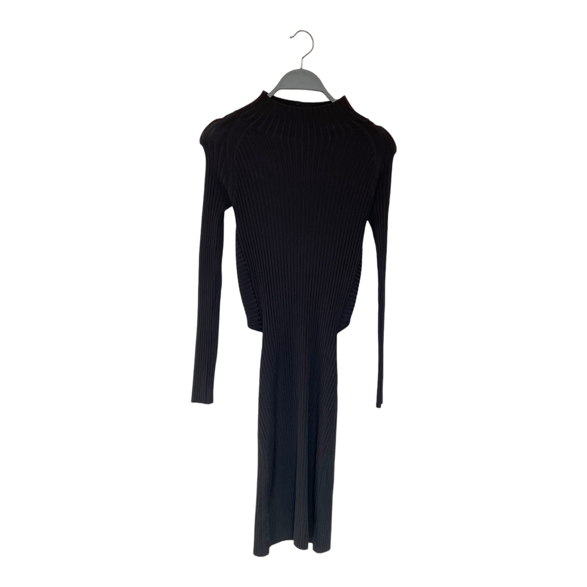 DION LEE/LS Dress/4/Rayon/BLK/RIBB/ELAZTIC/OPEN BACK view 1