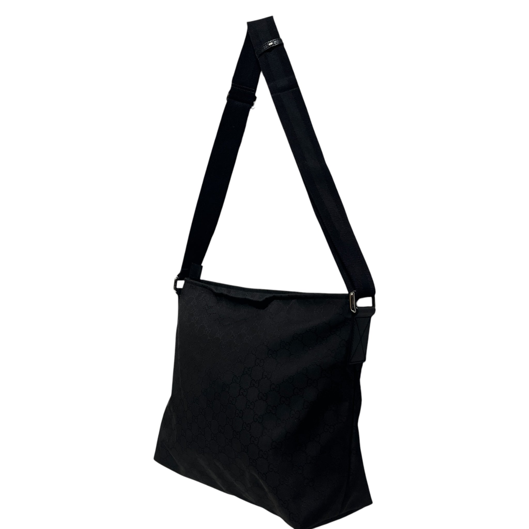 GUCCI/Bag/Nylon/BLK/Nylon Top Zip Messenger view 4