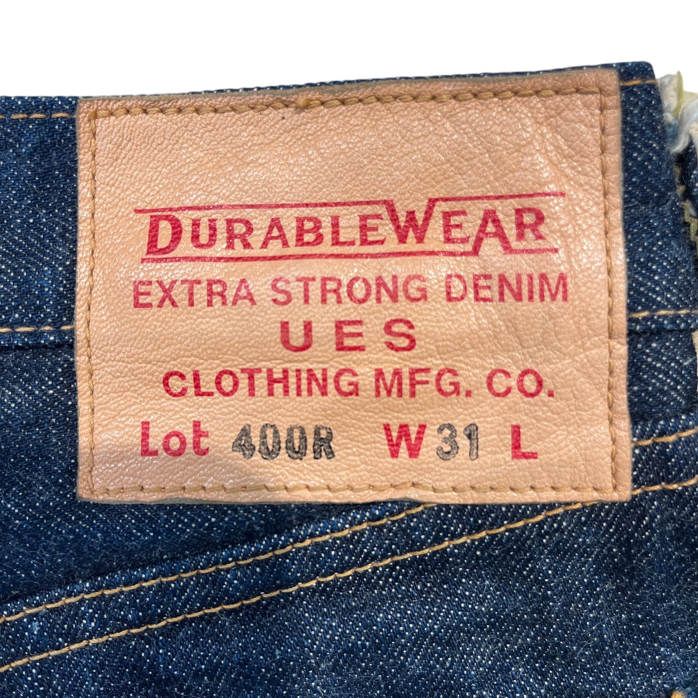 UES/Straight Pants/31/Denim/NVY/Button Fly/Lot 400R on Leather Tab view 3