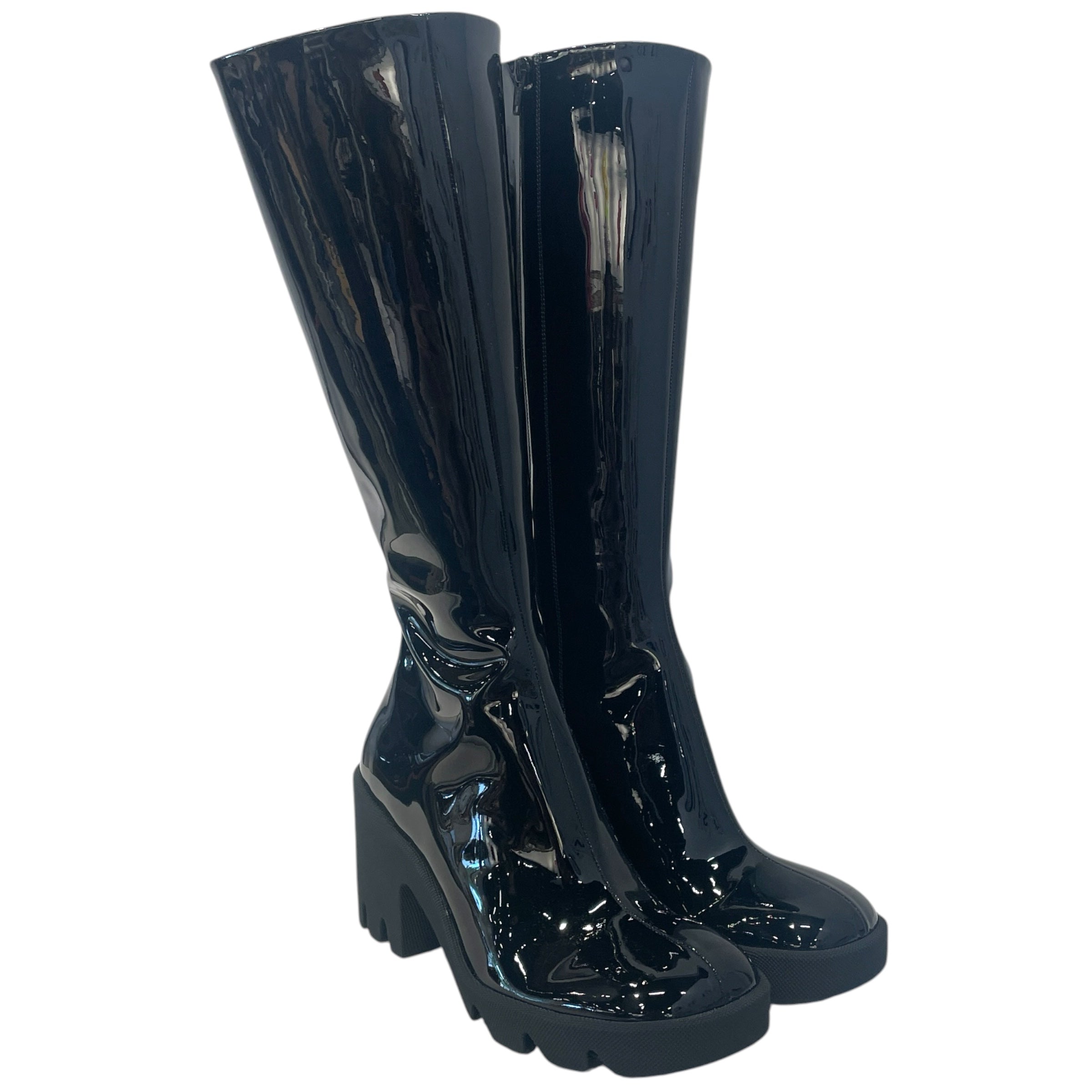 BURBERRY/Rain Boots/EU 37/Leather/BLK/Stride Boot view 1