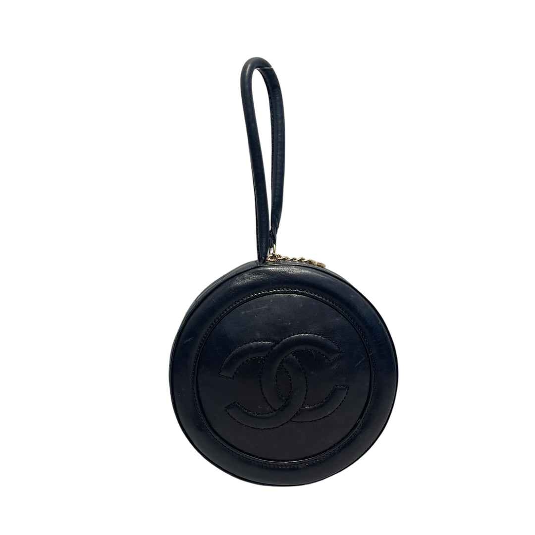 CHANEL/Pouch/Leather/BLK/CC round wristlet – 2nd STREET USA