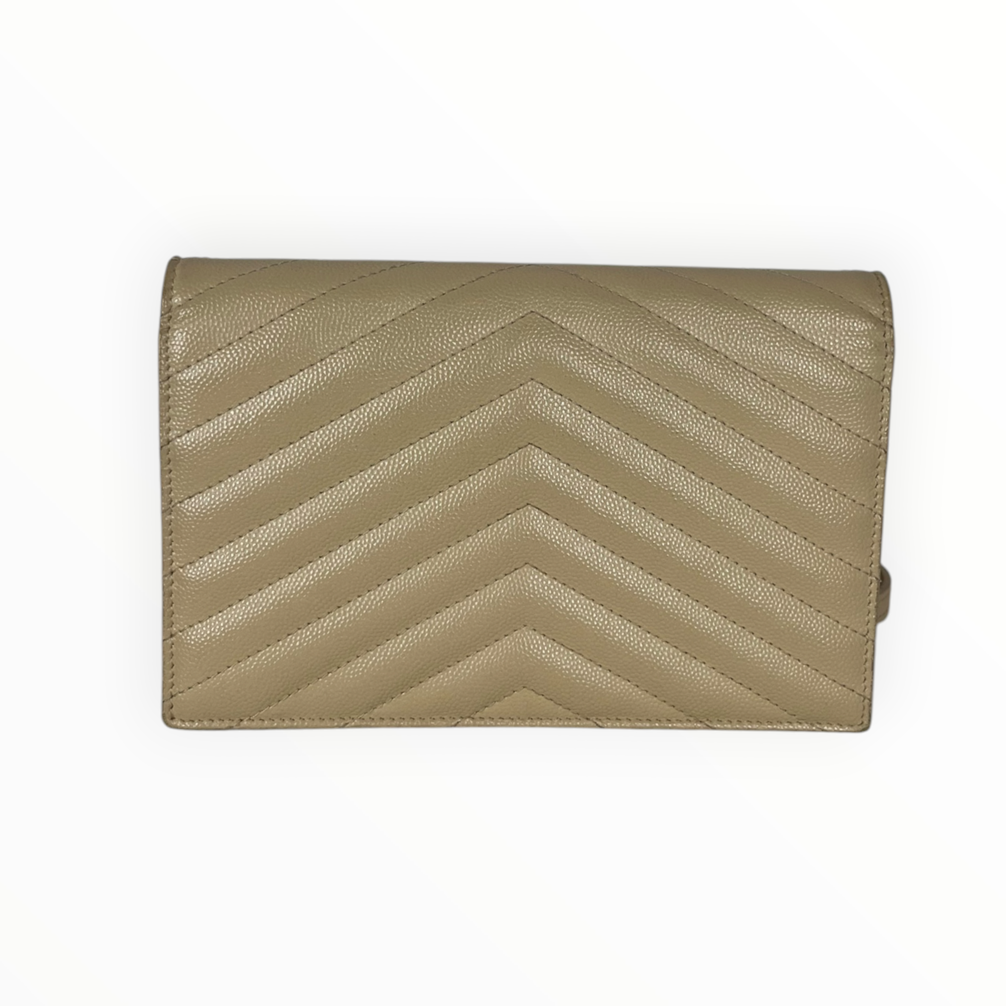 YVES SAINT LAURENT/Cross Body Bag/Leather/CRM/ENVELOPE BAG W/GOLD CHAIN view 2