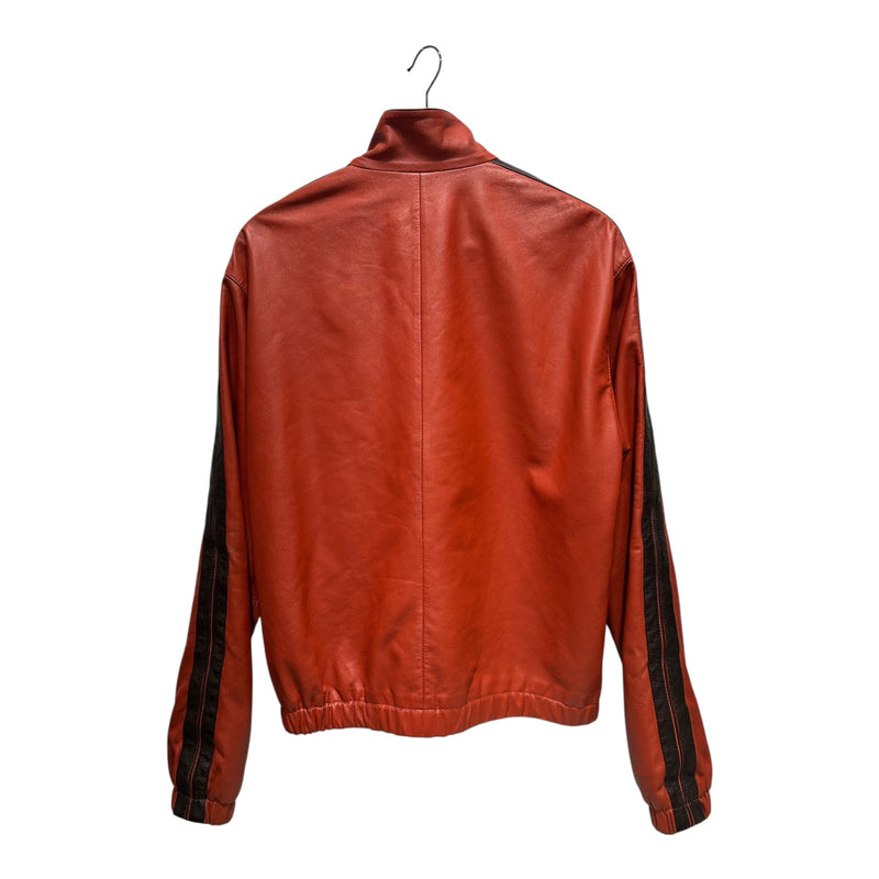 MARNI/Leather Jkt/50/Leather/ORN/BURNT ORNG BRW STRIPE SHOULDER